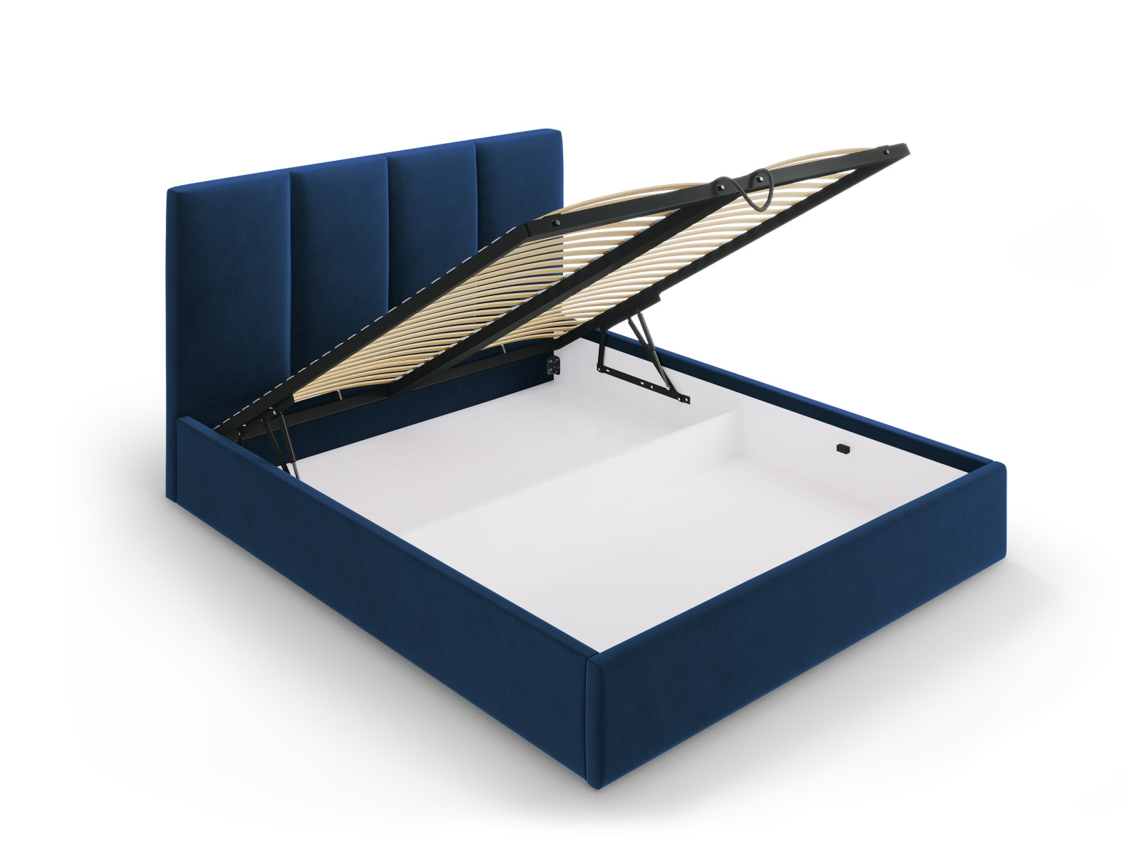 Pyla Velour Bett mit Stauraum und Headboard  in Royal Blue präsentiert im Onlineshop von KAQTU Design AG. Bett ist von Micadoni