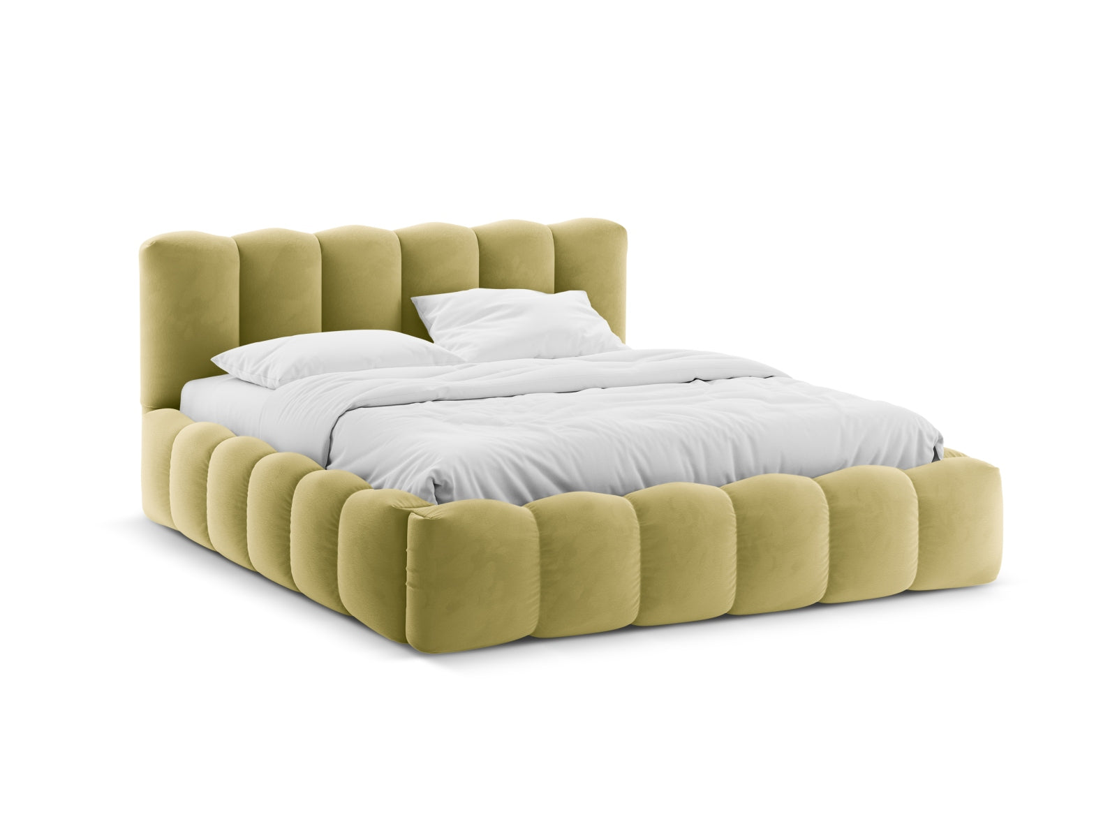 Lupine Velour Bett mit Stauraum und Headboard 160cm in Mud-Paris präsentiert im Onlineshop von KAQTU Design AG. Bett ist von Micadoni