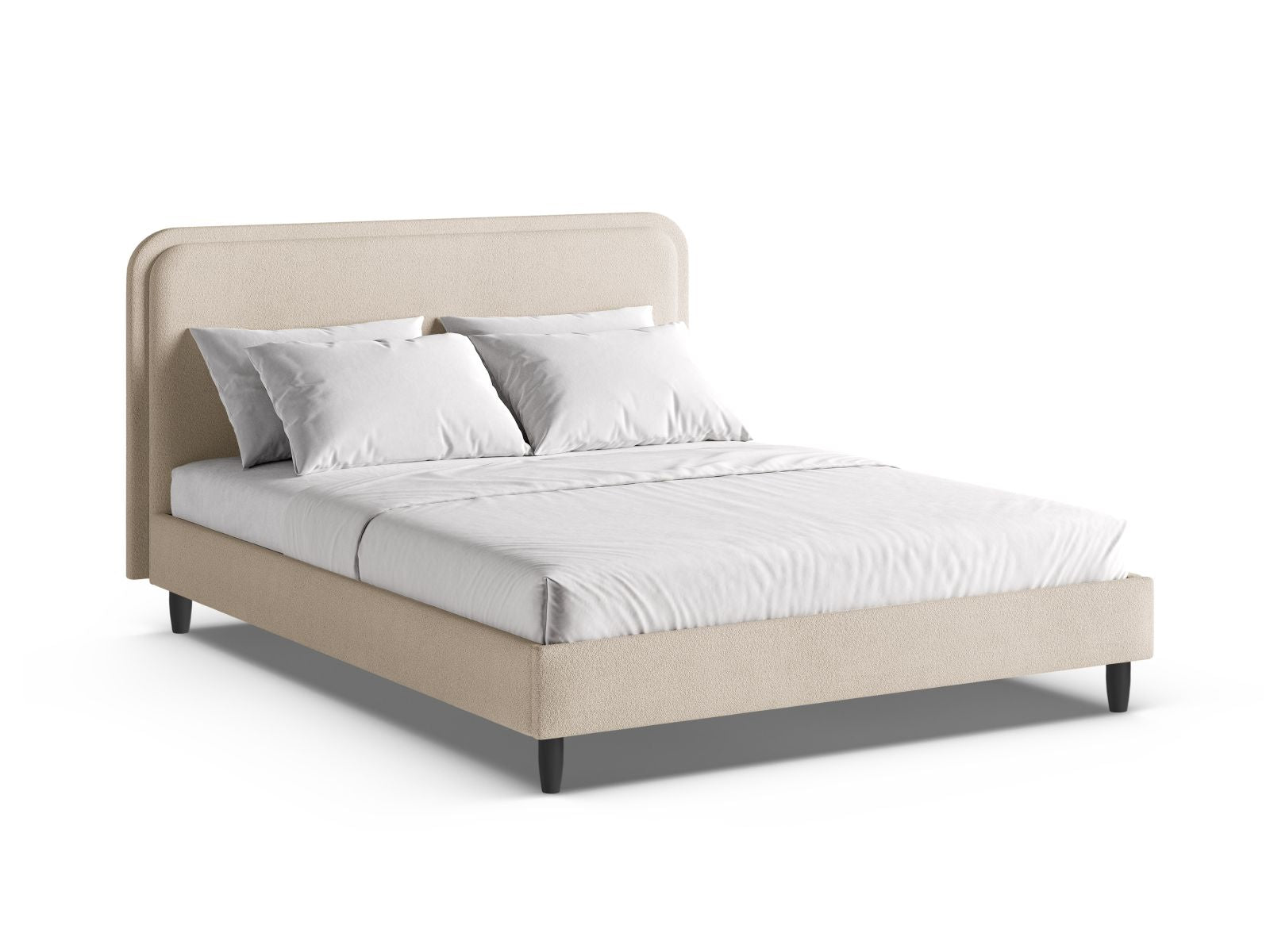 Aveline Bett mit Kopfteil 180cm in Beige-Baloo präsentiert im Onlineshop von KAQTU Design AG. Bett ist von Micadoni