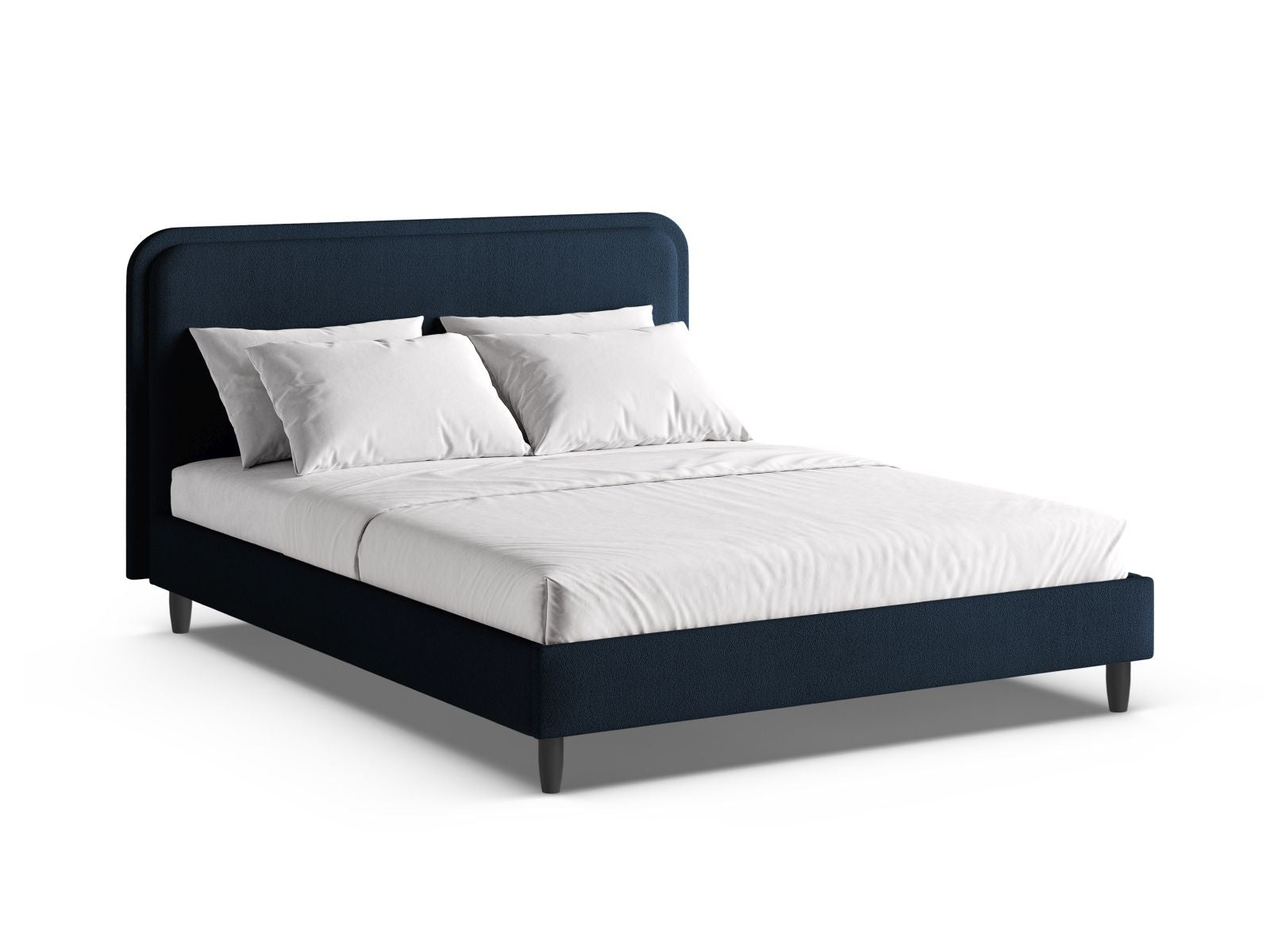 Aveline Bett mit Kopfteil 180cm in Dark Blue-Baloo präsentiert im Onlineshop von KAQTU Design AG. Bett ist von Micadoni