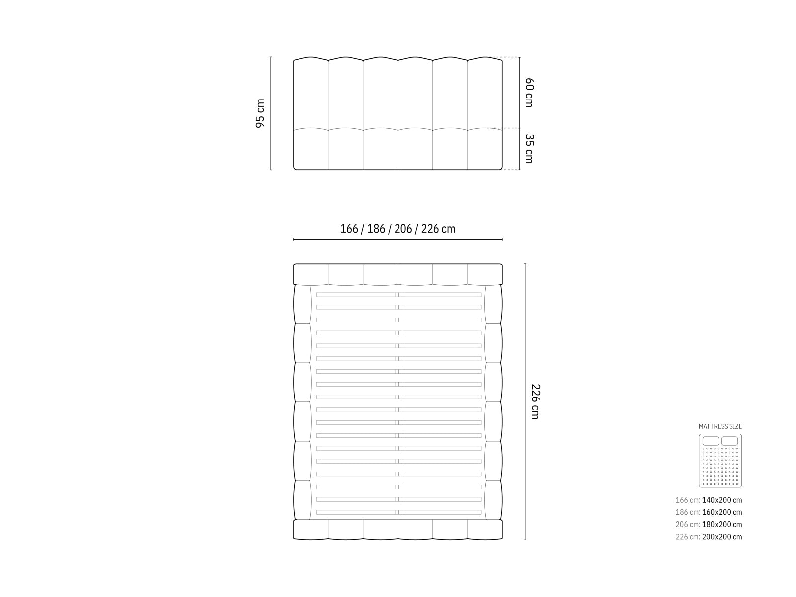 Lupine Bett mit Stauraum und Headboard  206cm in White präsentiert im Onlineshop von KAQTU Design AG. Bett ist von Micadoni