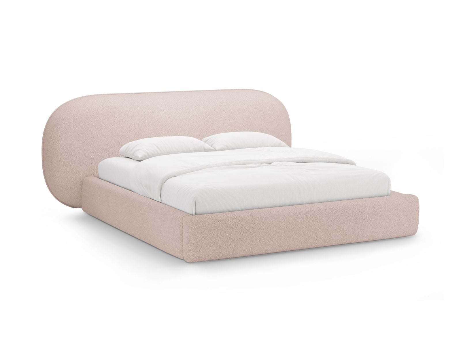 Ovalo Bett mit Stauraum mit Kopfteil 180cm in Powder Pink-Baloo präsentiert im Onlineshop von KAQTU Design AG. Bett ist von Micadoni