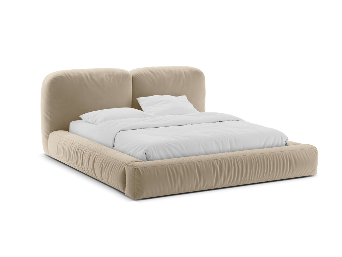 Martina Bett mit Stauraum mit Kopfteil 180cm in Light Beige-Vogue präsentiert im Onlineshop von KAQTU Design AG. Bett ist von Micadoni