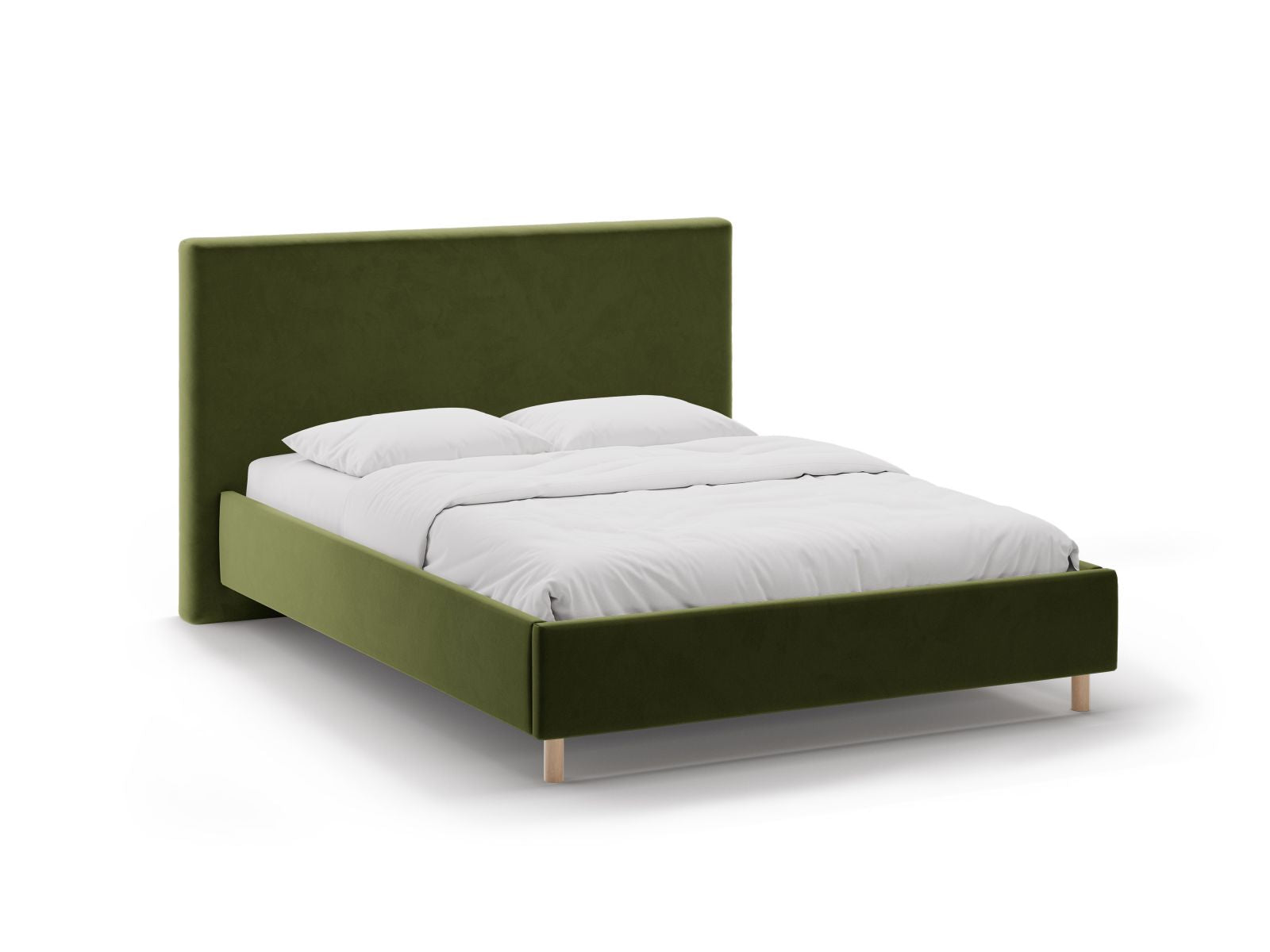 Eloise Bett mit Stauraum mit Kopfteil 180cm in Army Green-Magic Velvet präsentiert im Onlineshop von KAQTU Design AG. Bett ist von Micadoni