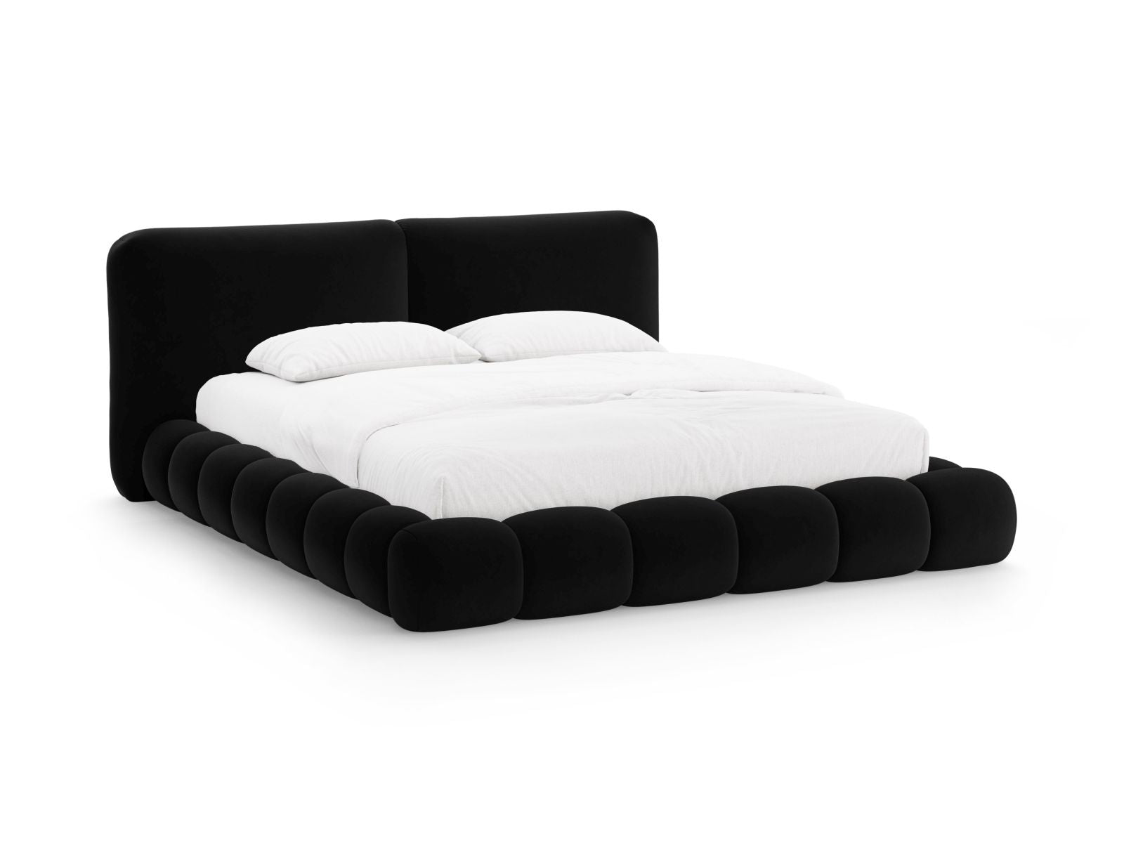 Solange Bett mit Stauraum mit Kopfteil 180cm in Black-Magic Velvet präsentiert im Onlineshop von KAQTU Design AG. Bett ist von Micadoni