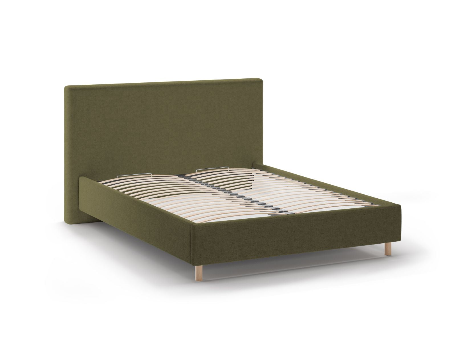 Elegantes Eloise Bett in 180 cm Breite, ausgestattet mit praktischem Stauraum und einem modernen Kopfteil in Green-Moly für stilvolle Schlafzimmer.