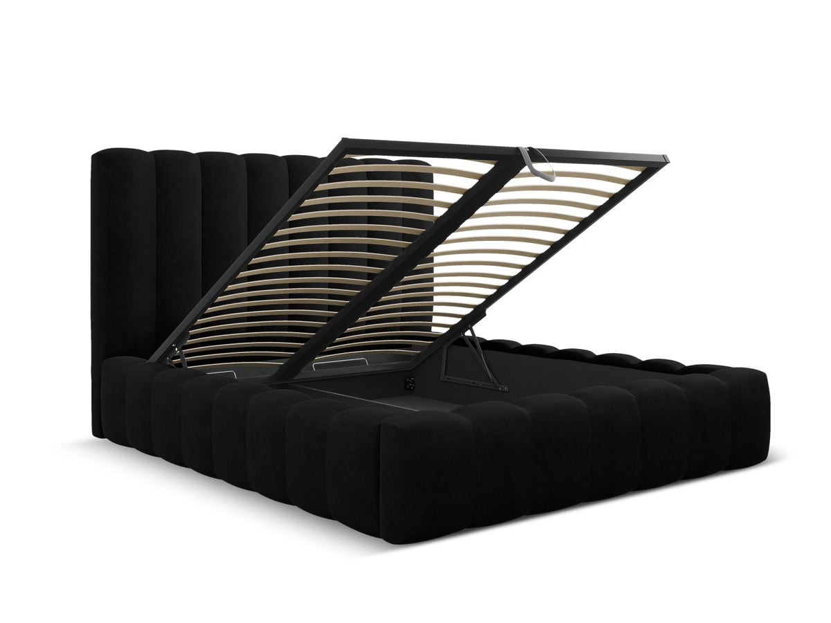 Kelp Bett mit Stauraum und Headboard 180cm in Black-Moly präsentiert im Onlineshop von KAQTU Design AG. Bett ist von Micadoni