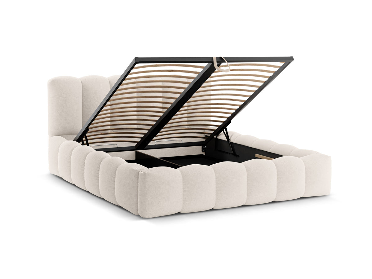 Lupine Bett mit Stauraum und Headboard 180cm in Light Beige-Moly präsentiert im Onlineshop von KAQTU Design AG. Bett ist von Micadoni