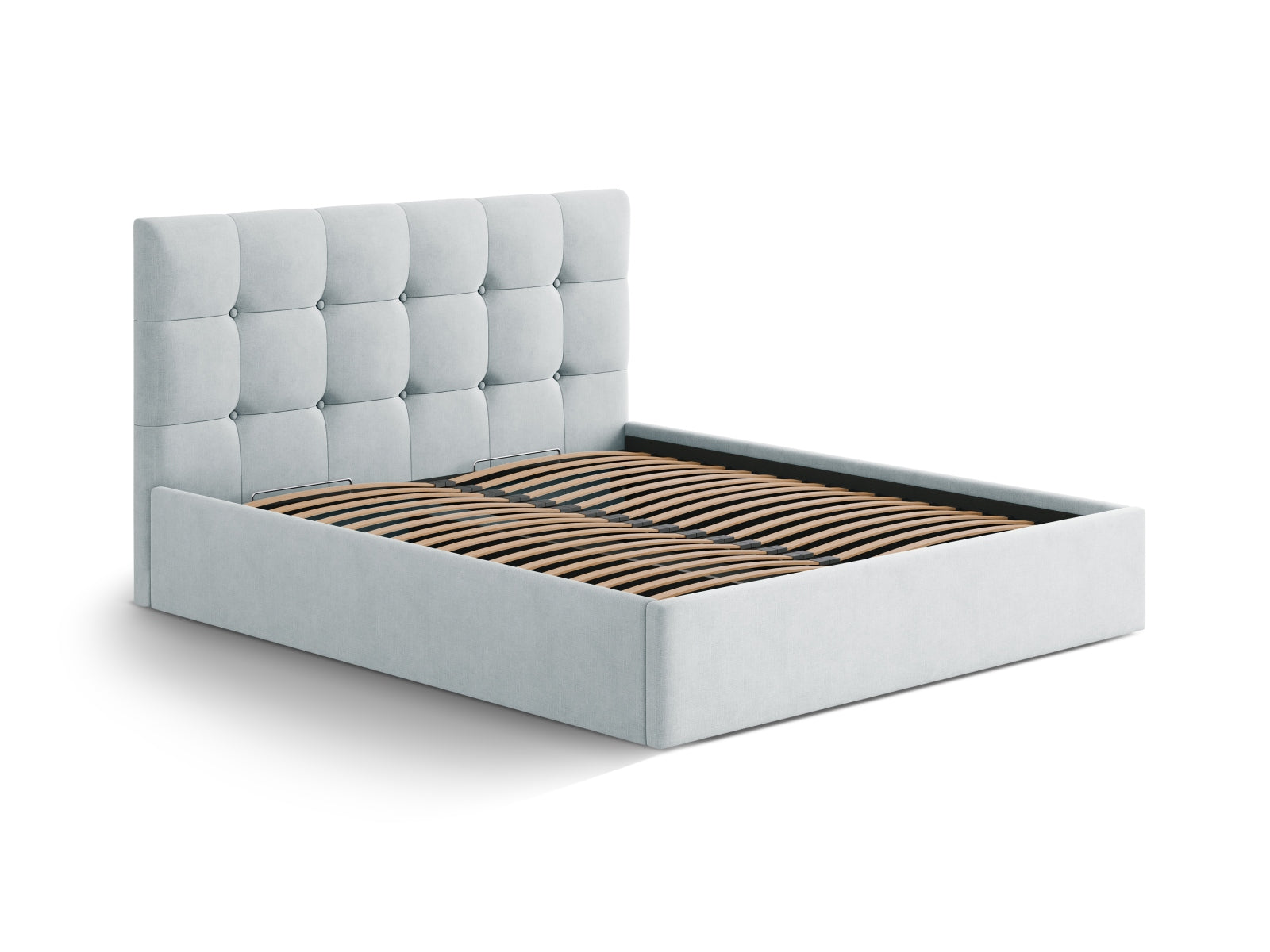 Susan Bett mit Stauraum  in Light Grey präsentiert im Onlineshop von KAQTU Design AG. Bett ist von Micadoni