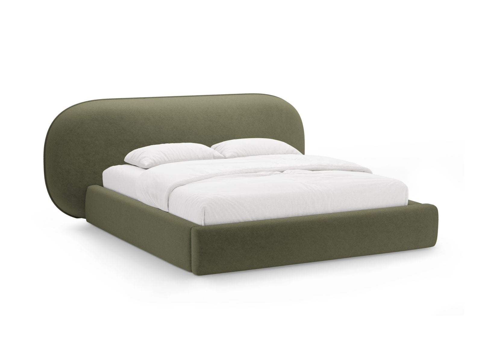 Ovalo Bett mit Stauraum mit Kopfteil 180cm in Green-Perfect Harmony präsentiert im Onlineshop von KAQTU Design AG. Bett ist von Micadoni