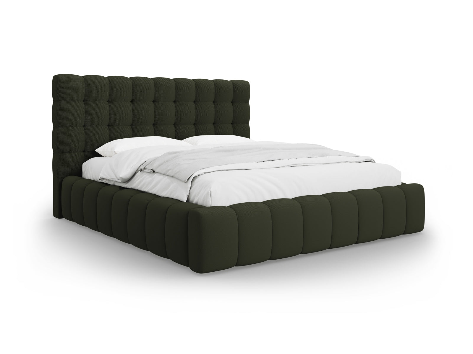 Mamaia Bett mit Stauraum und Headboard 180cm in Green/Schwarz-Neve präsentiert im Onlineshop von KAQTU Design AG. Bett ist von Micadoni