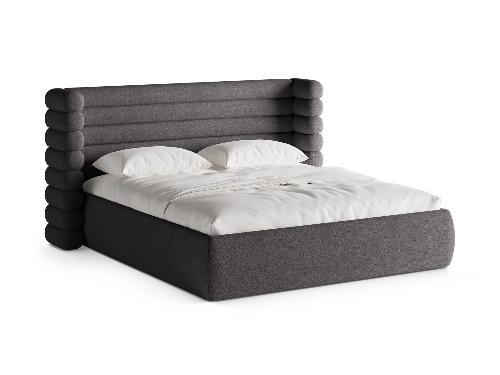 Mount Bett mit Stauraum mit Kopfteil 180cm in Graphite-CORAL präsentiert im Onlineshop von KAQTU Design AG. Bett ist von Micadoni