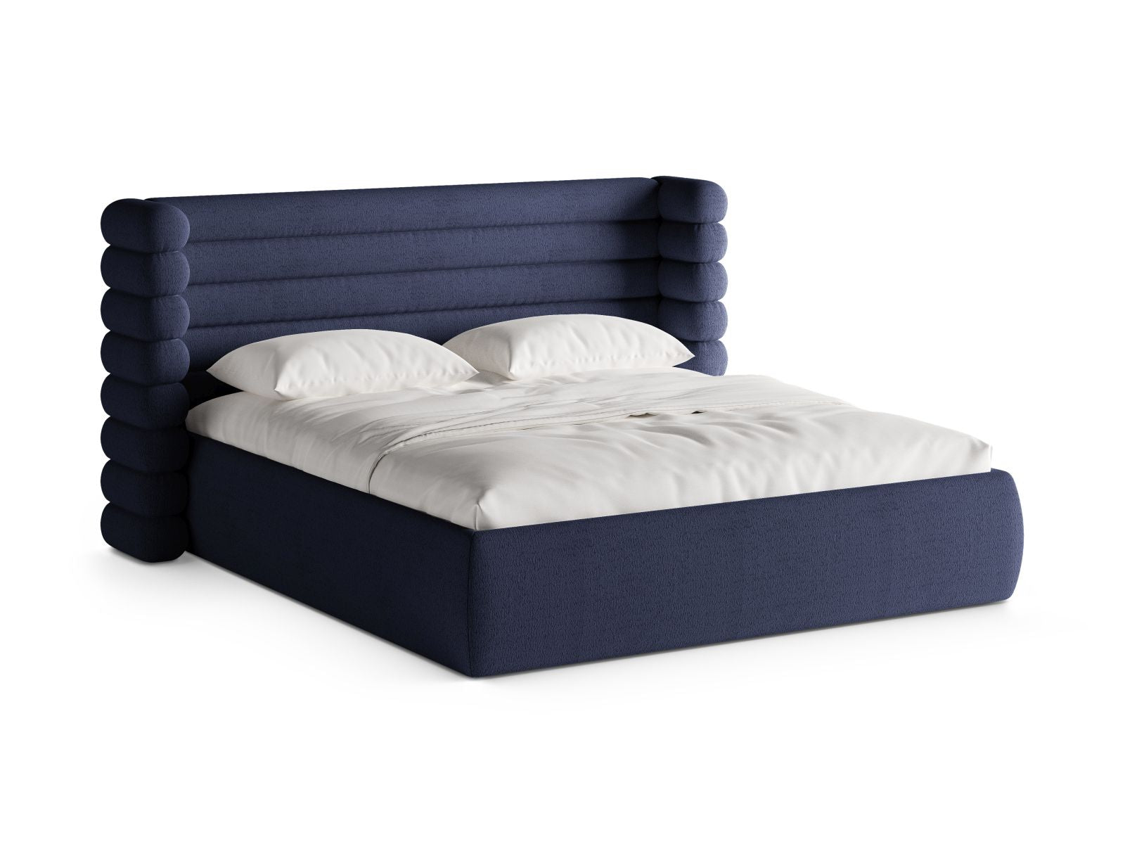 Mount Bett mit Stauraum mit Kopfteil 180cm in Navy Blue-CORAL präsentiert im Onlineshop von KAQTU Design AG. Bett ist von Micadoni