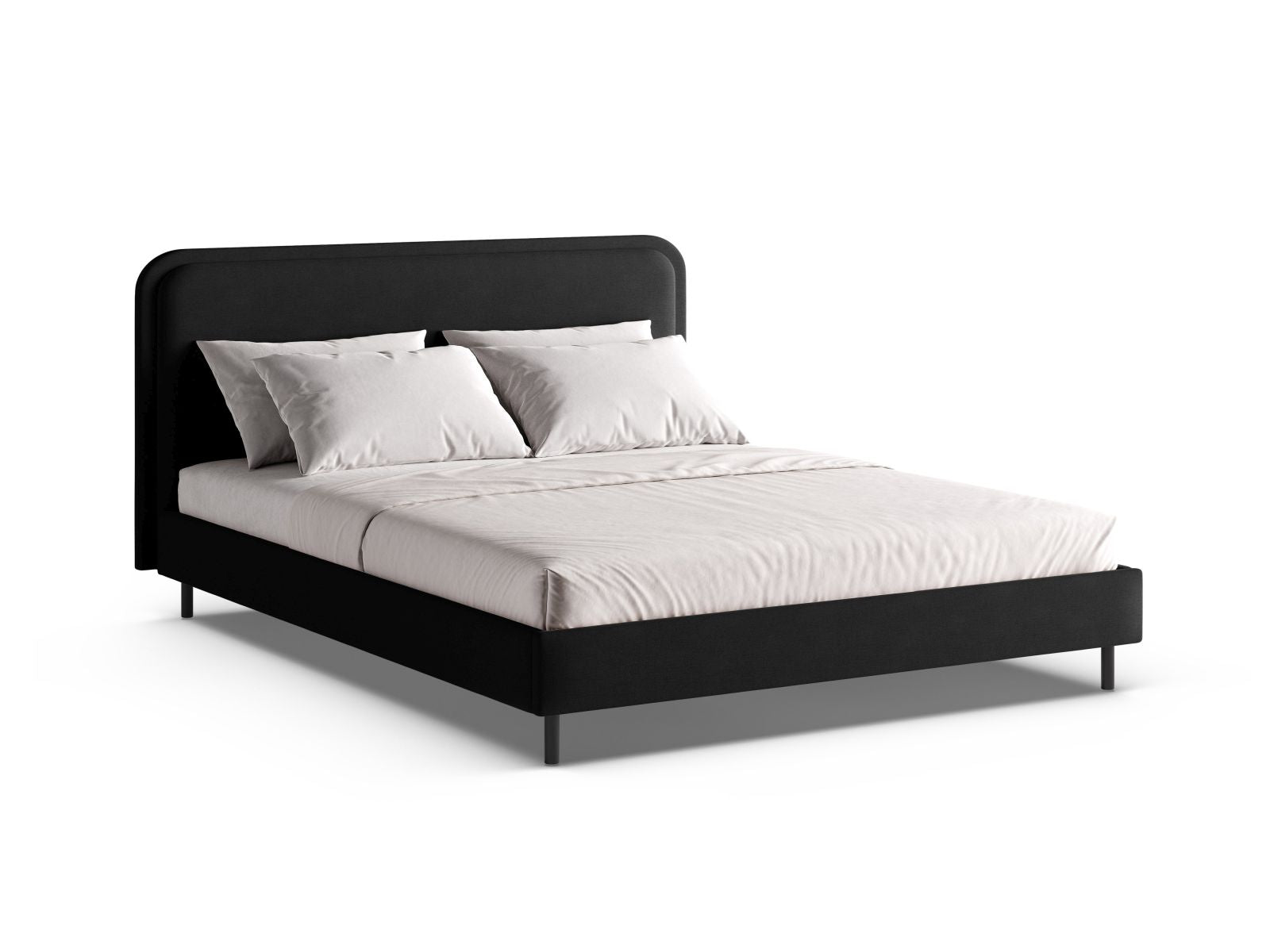 Elegantes Aveline Bett mit 180 cm Kopfteil in stilvollem Black-Wind, ideal für moderne Schlafzimmer, von Micadoni.