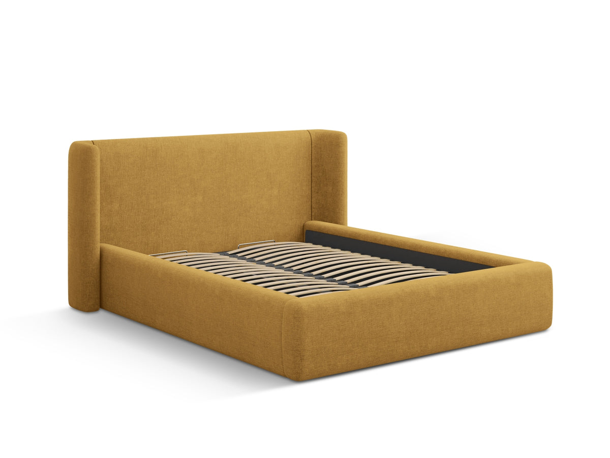 Jolene Bett mit Stauraum und Headboard 180cm in Light Olive-Wind präsentiert im Onlineshop von KAQTU Design AG. Bett ist von Micadoni