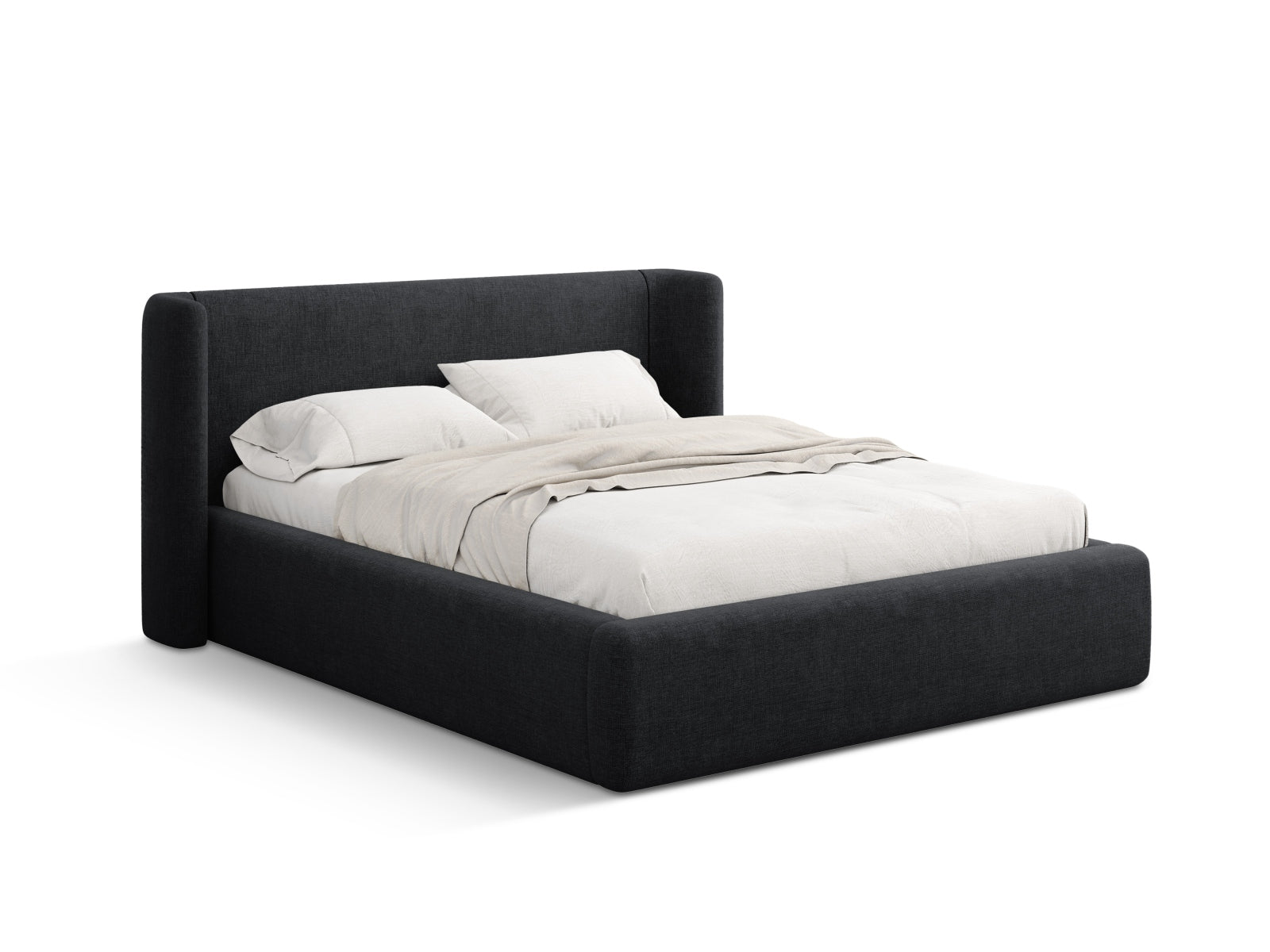Jolene Bett mit Stauraum und Headboard  in Black präsentiert im Onlineshop von KAQTU Design AG. Bett ist von Micadoni