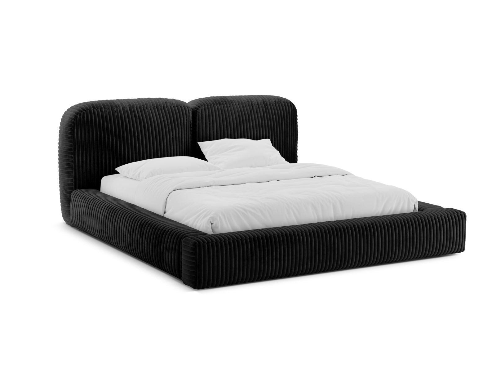 Martina Bett mit Stauraum mit Kopfteil 180cm in Black-Tilia präsentiert im Onlineshop von KAQTU Design AG. Bett ist von Micadoni