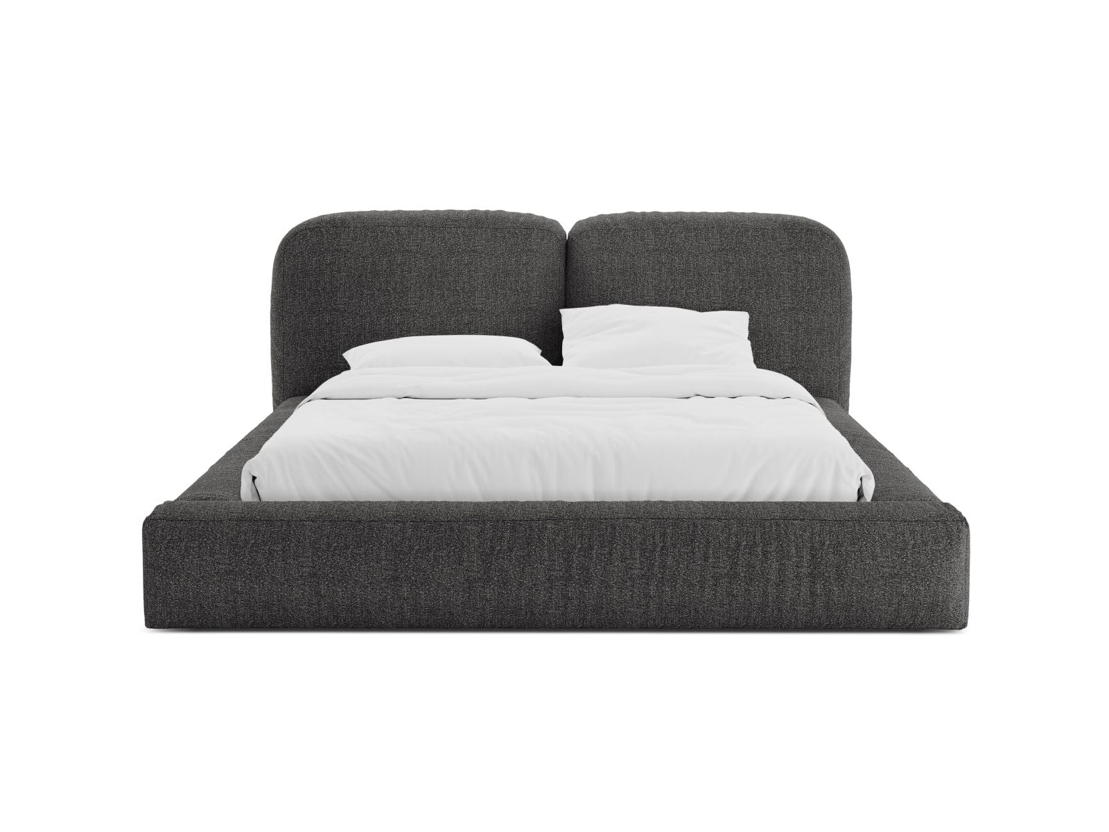 Elegantes Martina Bett mit 180 cm Breite, Stauraum und stilvollem Kopfteil in Anthrazit, ideal für modernes Wohnen.