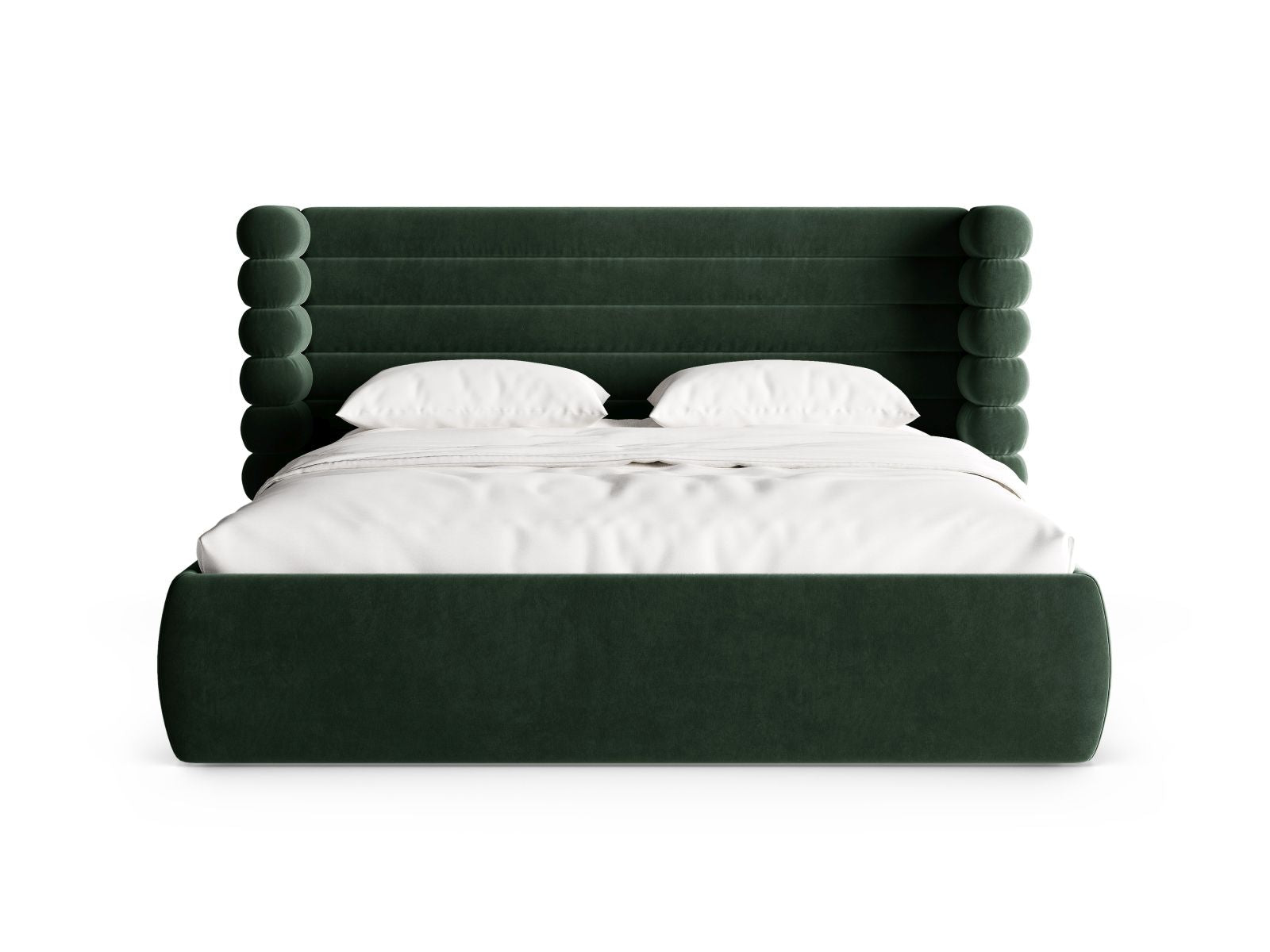 Elegantes Mount Bett in Bottle Green mit praktischem Stauraum und stilvollem Kopfteil, ideal für modernes Wohnen.