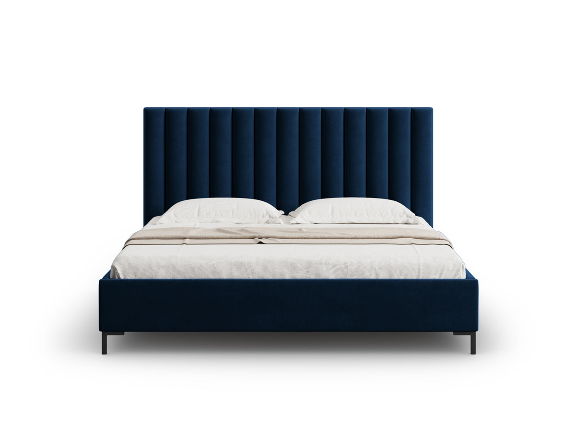 Allison Bett mit Stauraum und Headboard 180cm in Royal Blue-Bluvel präsentiert im Onlineshop von KAQTU Design AG. Bett ist von Micadoni
