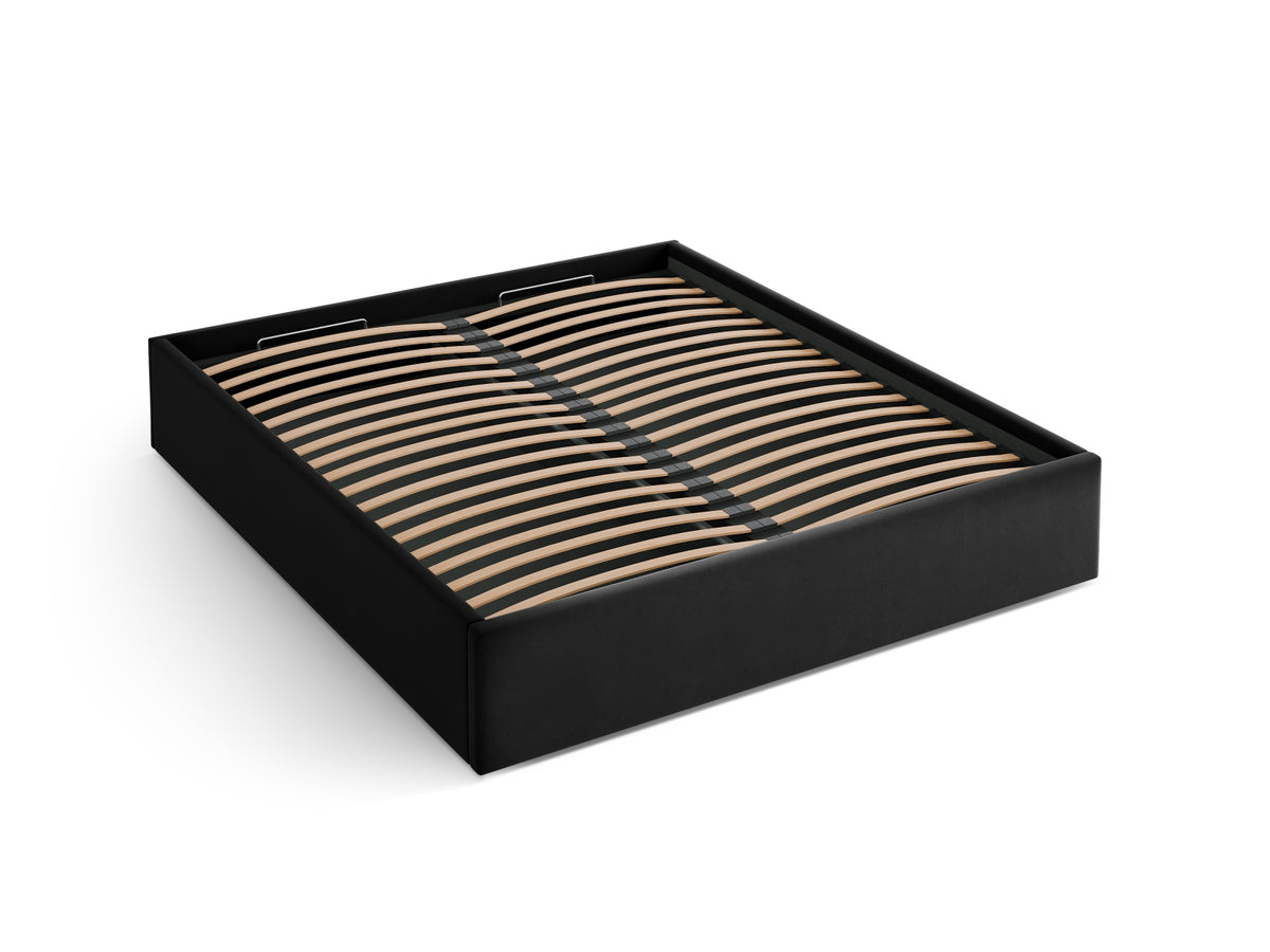Susan Bett mit Stauraum 180cm in Black-Bluvel präsentiert im Onlineshop von KAQTU Design AG. Bett ist von Micadoni