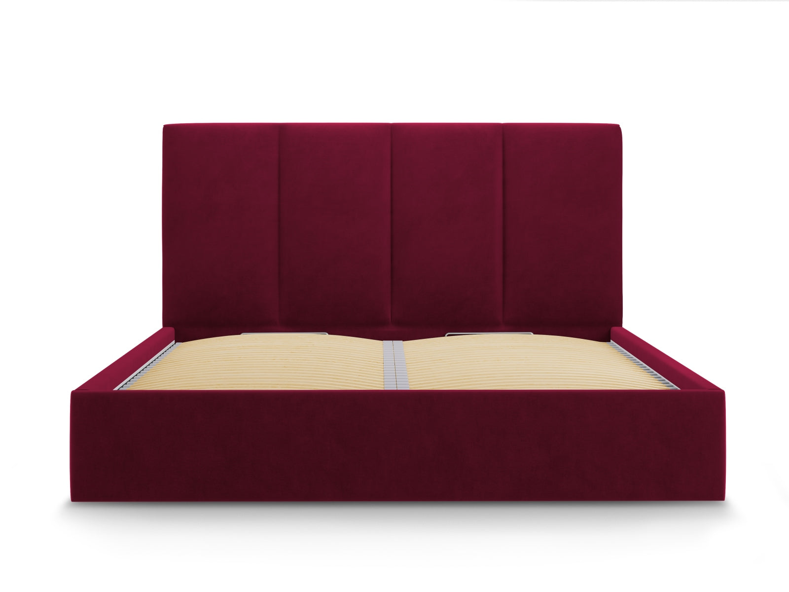 Pyla Velour Bett mit Stauraum und Headboard  in Dark Red präsentiert im Onlineshop von KAQTU Design AG. Bett ist von Micadoni