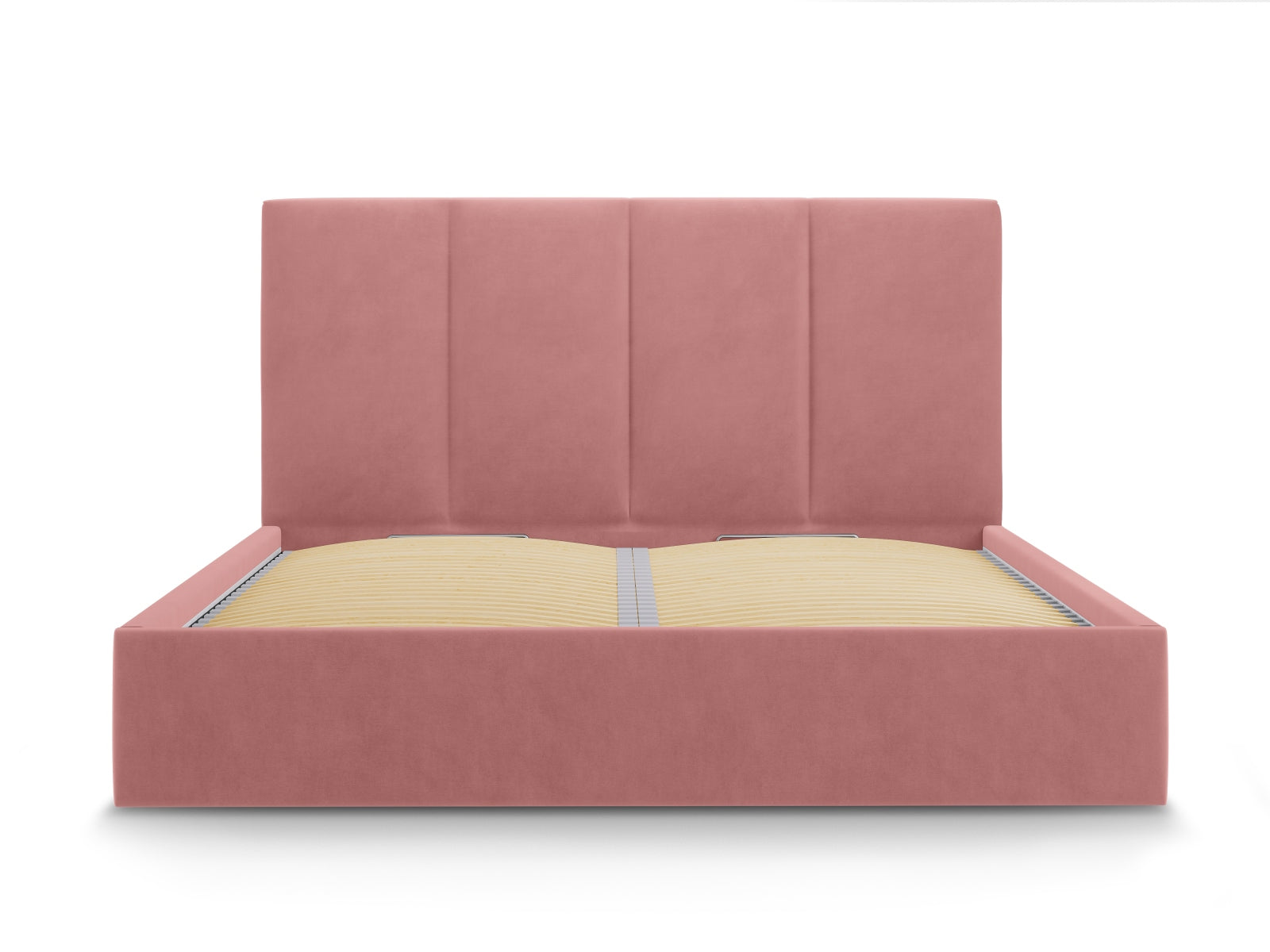 Pyla Velour Bett mit Stauraum und Headboard  in Pink präsentiert im Onlineshop von KAQTU Design AG. Bett ist von Micadoni
