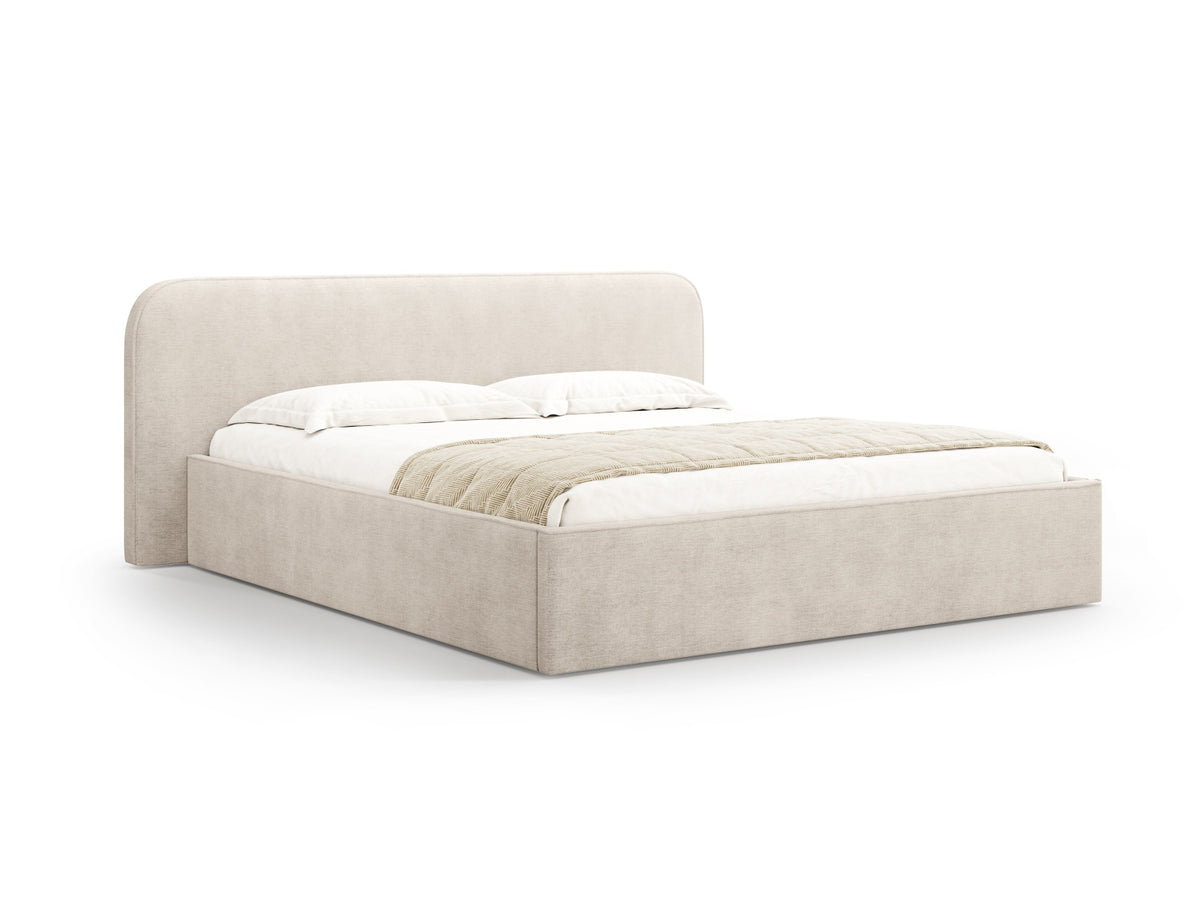 Elizabeth Bett mit Stauraum und Headboard 180cm in Beige-Babel präsentiert im Onlineshop von KAQTU Design AG. Bett ist von Micadoni