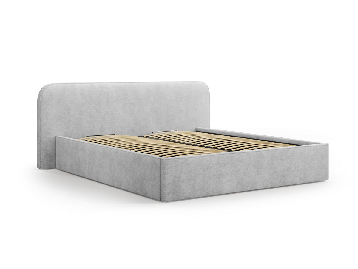 Elizabeth Bett mit Stauraum und Headboard 180cm in Light Grey-Babel präsentiert im Onlineshop von KAQTU Design AG. Bett ist von Micadoni
