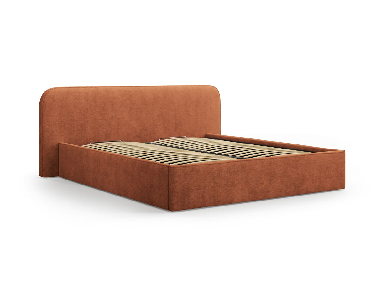 Elizabeth Bett mit Stauraum und Headboard 180cm in Red-Babel präsentiert im Onlineshop von KAQTU Design AG. Bett ist von Micadoni