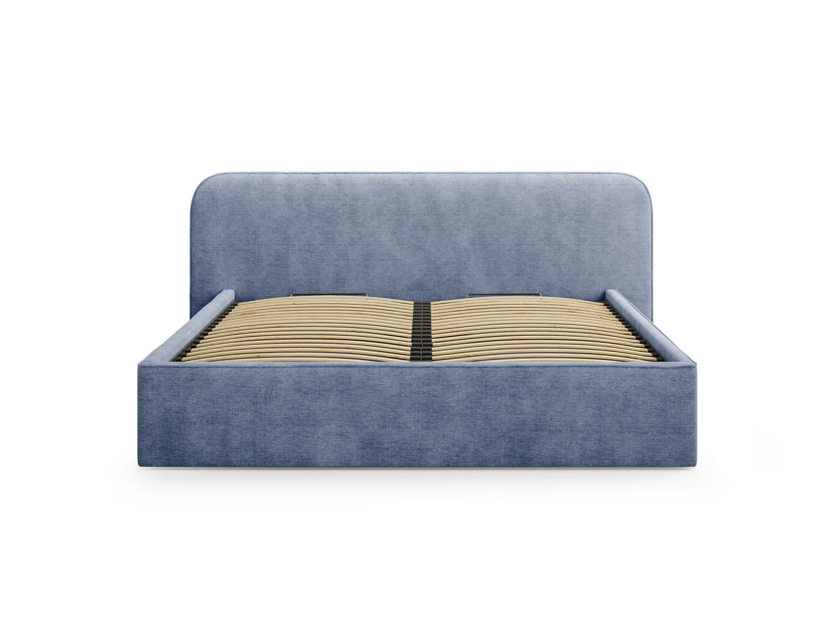 Elizabeth Bett mit Stauraum und Headboard 180cm in Dark Blue-Babel präsentiert im Onlineshop von KAQTU Design AG. Bett ist von Micadoni