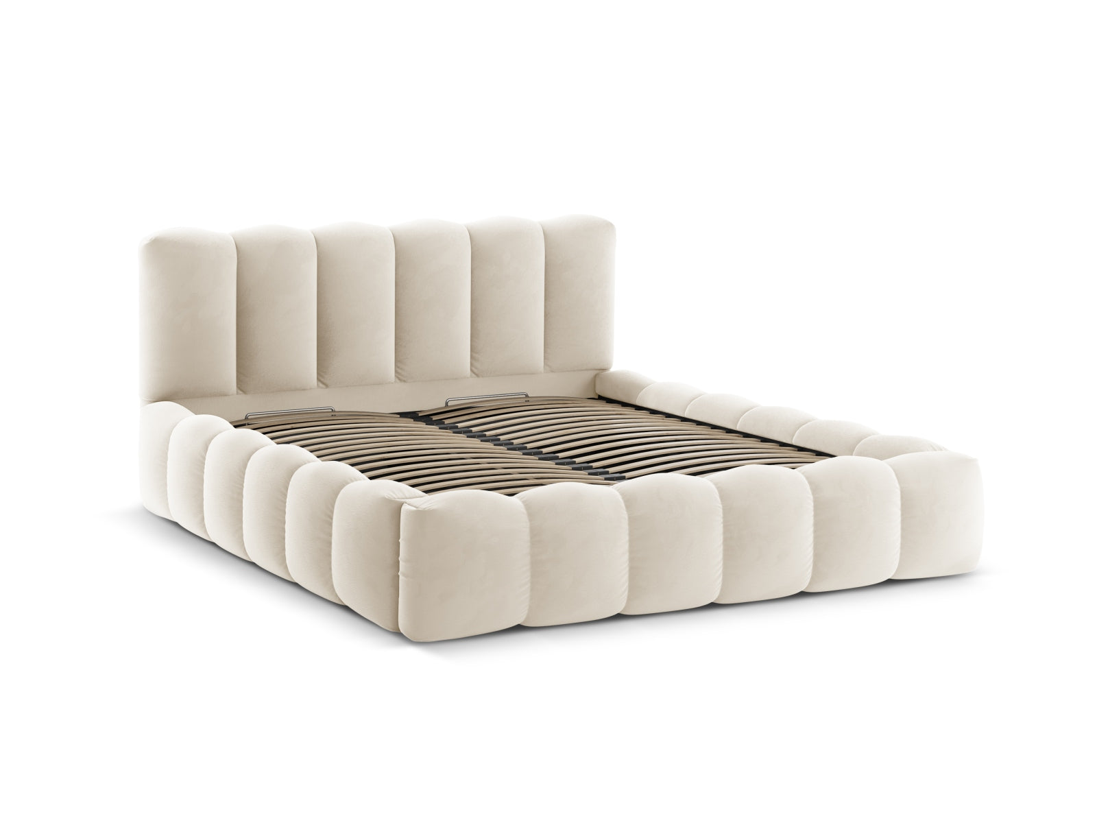 Erleben Sie das Lupine Velour Bett von Micadoni: Eleganz trifft Funktionalität mit Stauraum und komfortablem Headboard für erholsame Nächte!