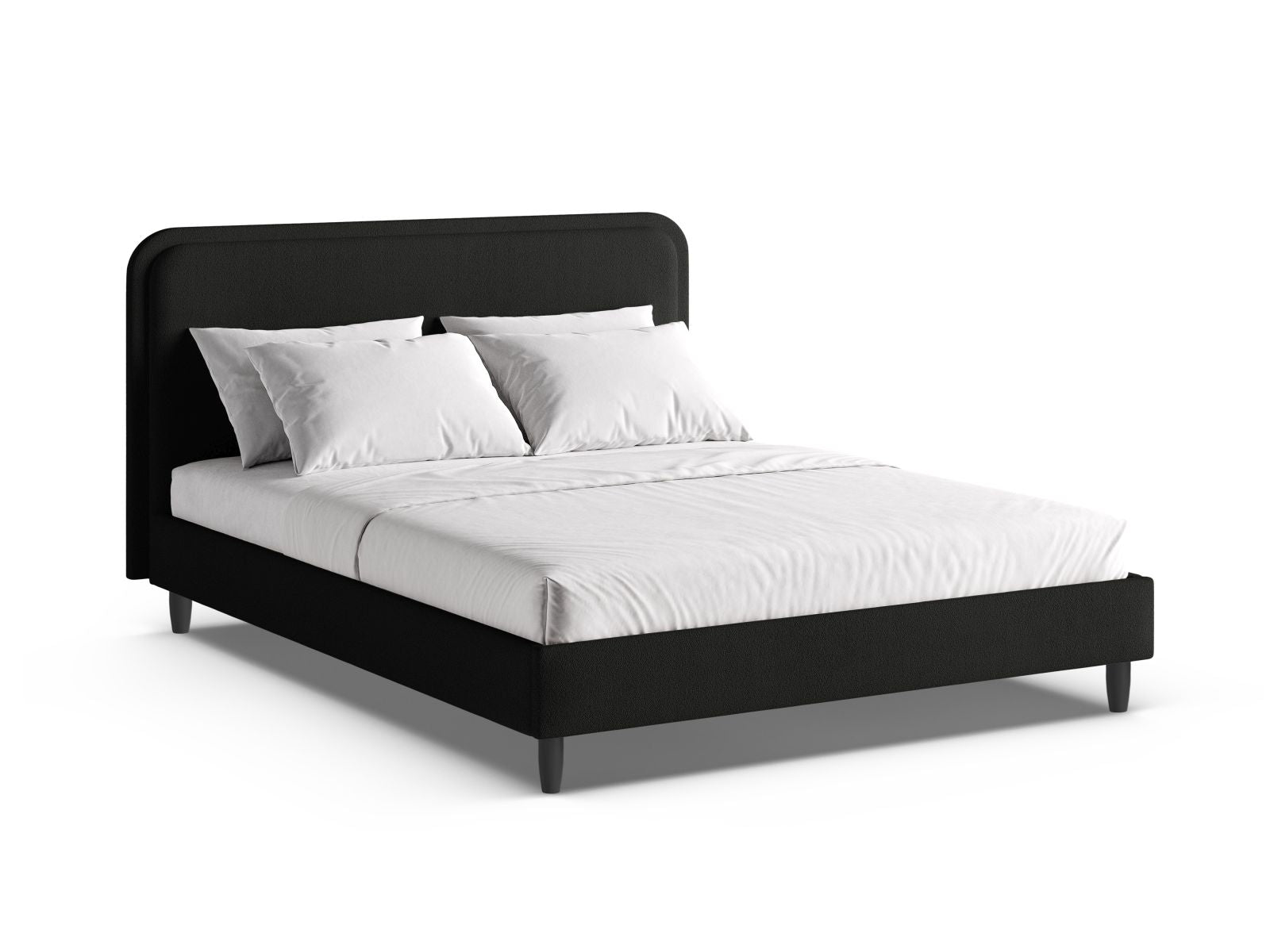 Aveline Bett mit Kopfteil 200cm in Black-Baloo präsentiert im Onlineshop von KAQTU Design AG. Bett ist von Micadoni
