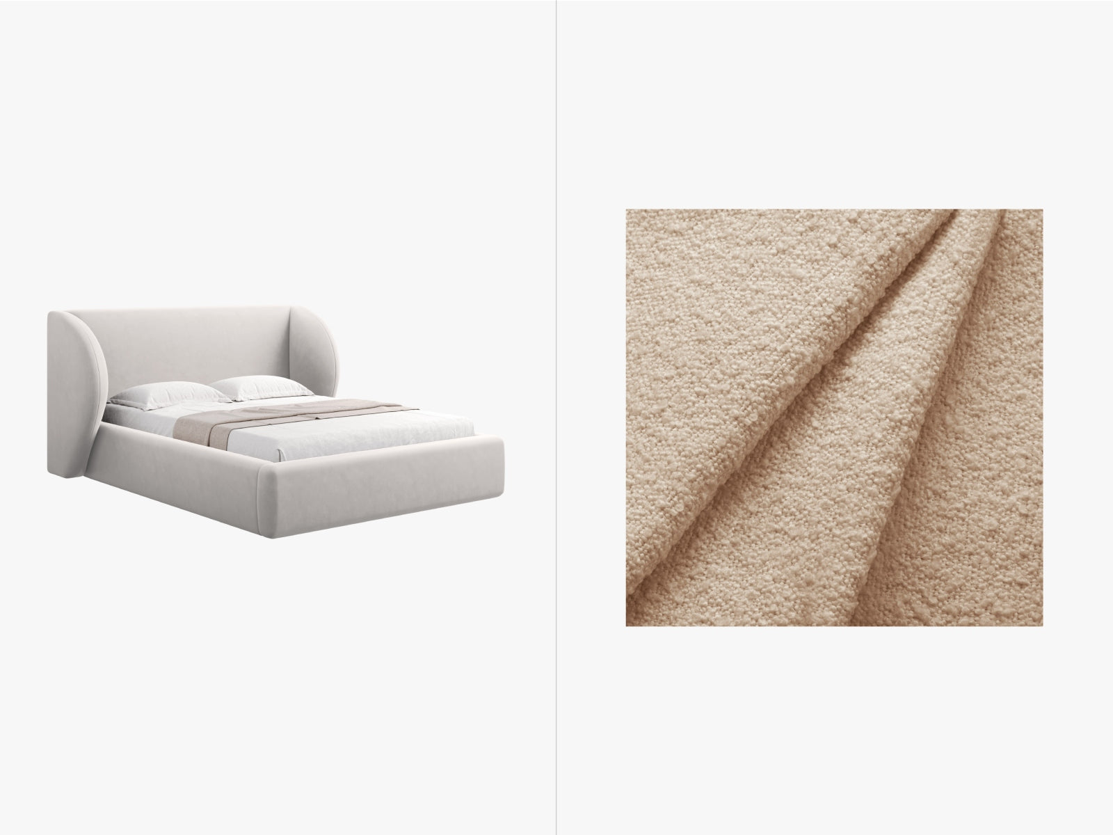 Miley Bett mit Stauraum und Headboard 200cm in Beige-Baloo präsentiert im Onlineshop von KAQTU Design AG. Bett ist von Micadoni
