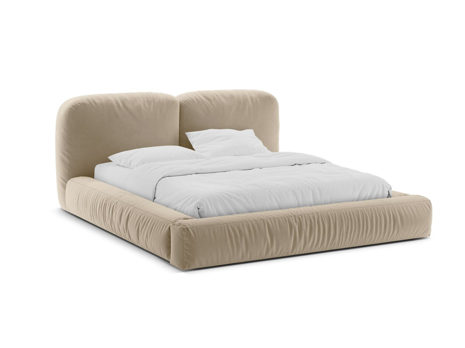 Martina Bett mit Stauraum mit Kopfteil 200cm in Light Beige-Vogue präsentiert im Onlineshop von KAQTU Design AG. Bett ist von Micadoni