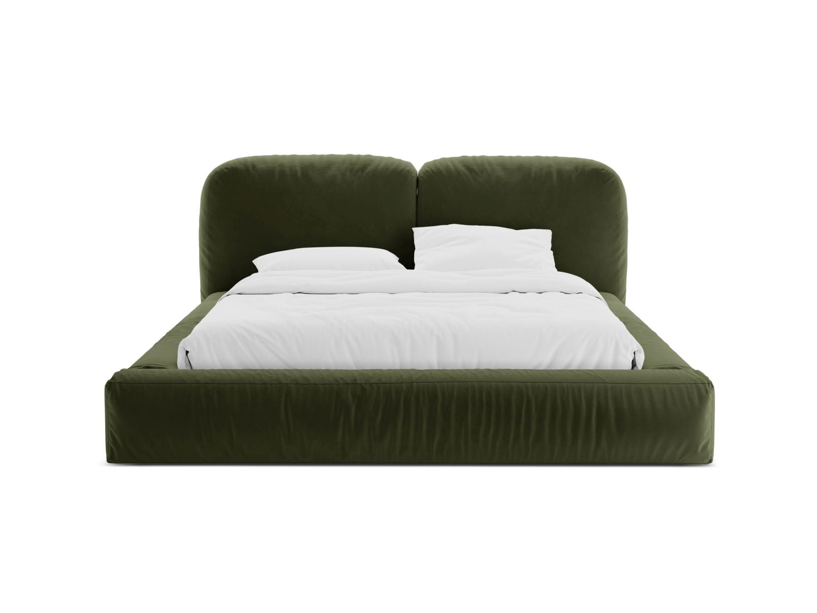Elegantes Martina Bett mit 200 cm Breite, Stauraum und stilvollem Kopfteil in Green-Vogue, ideal für modernes Wohnen.