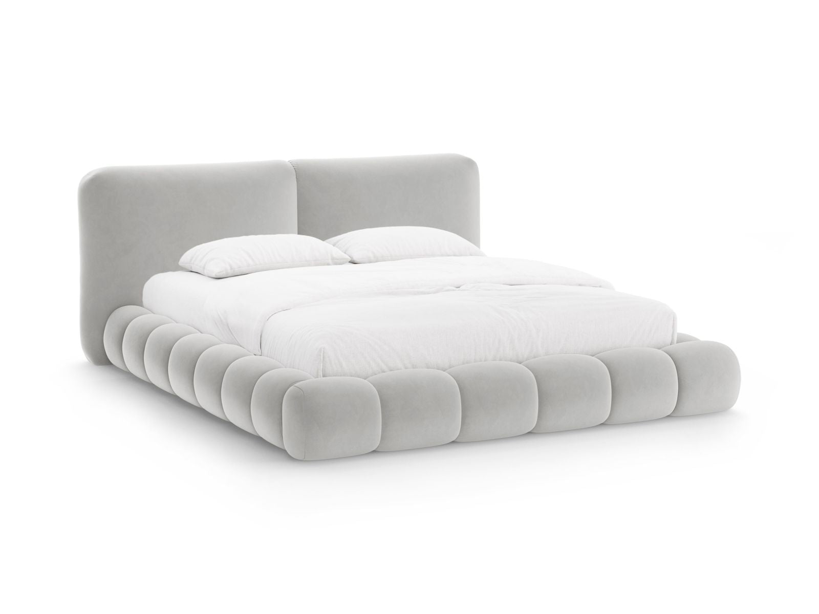 Solange Bett mit Stauraum mit Kopfteil 200cm in Light Grey-Magic Velvet präsentiert im Onlineshop von KAQTU Design AG. Bett ist von Micadoni