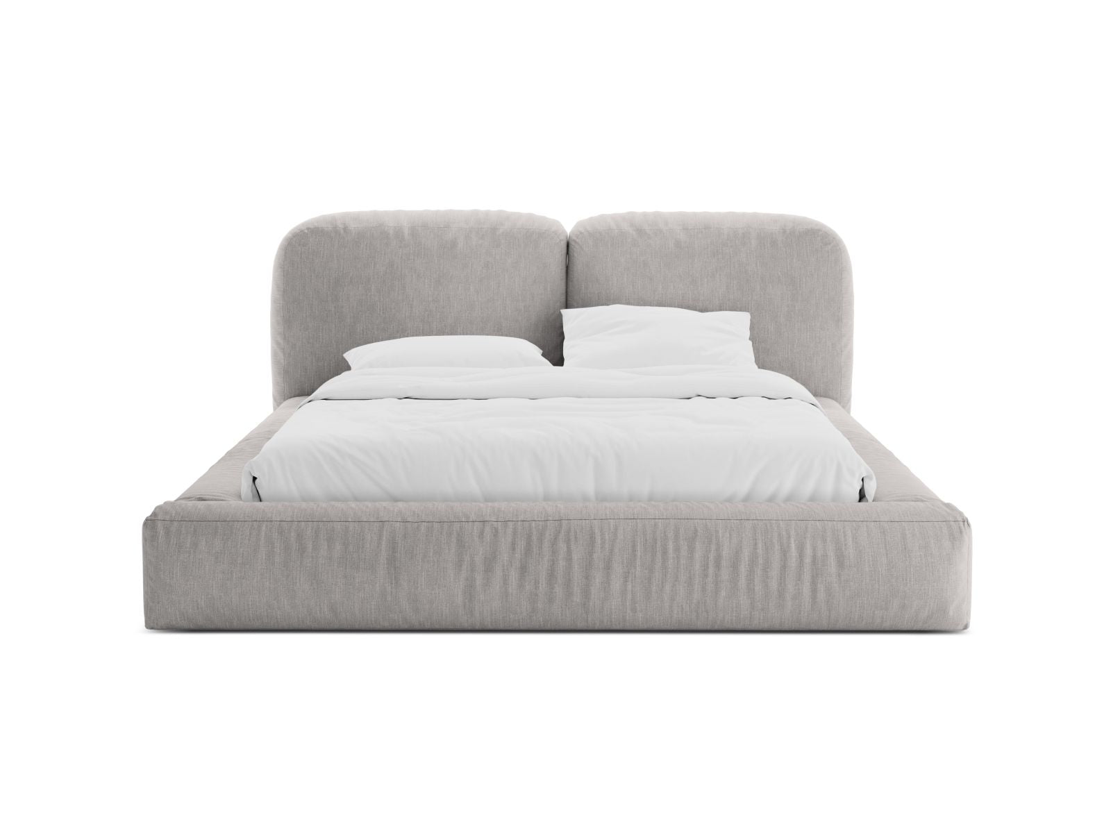 Elegantes Martina Bett mit praktischem Stauraum und stilvollem Kopfteil in Light Grey-Boston, ideal für modernes Wohnen.