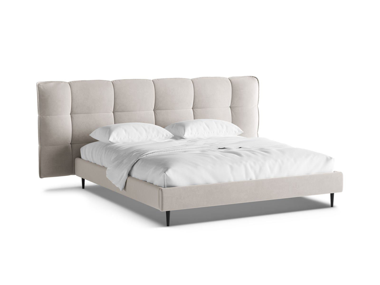 Elegantes Eric Bett mit 200 cm Breite, ausgestattet mit praktischem Stauraum und einem ansprechenden Kopfteil für zeitgemäße Schlafzimmer.