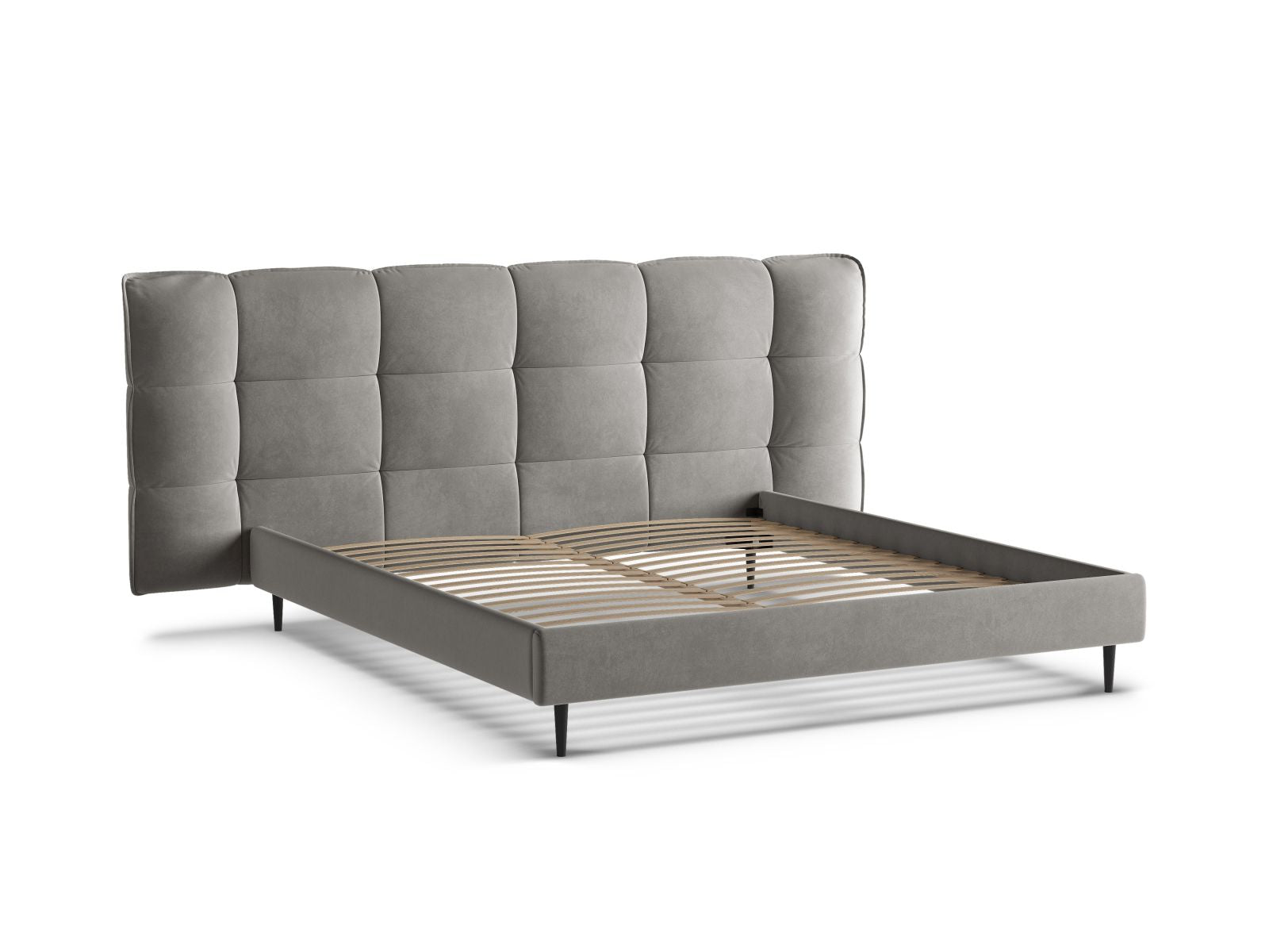 Modernes Eric Bett mit 200 cm Breite, ausgestattet mit Stauraum und elegantem Kopfteil, perfekt für stilvolle Schlafzimmer.