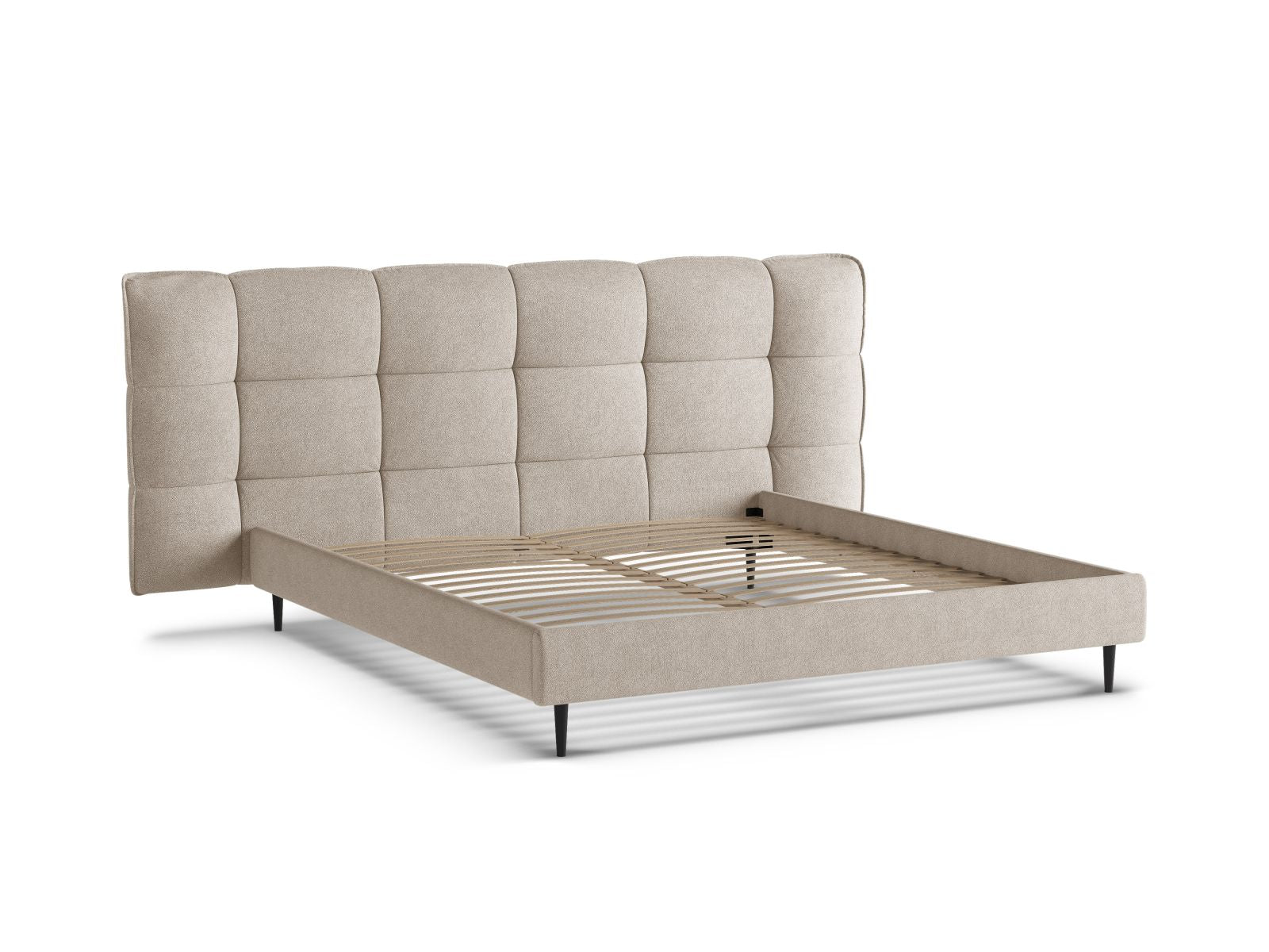 Stylisches Eric Bett mit 200 cm, elegantes Kopfteil, robuste Füße und cleverem Stauraum für ein aufgeräumtes Schlafzimmer.