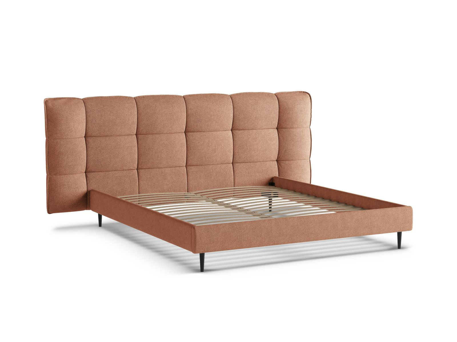 Modernes Eric Bett in 200 cm Breite, ideal für stilvolle Schlafzimmer, bietet zusätzlichen Stauraum und ein elegantes Kopfteil.