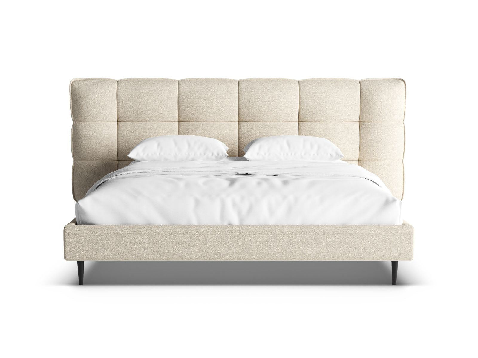 Elegantes Eric Bett mit 200 cm Breite, ausgestattet mit praktischem Stauraum und einem geschmackvollen Kopfteil für zeitgemäße Schlafzimmer.