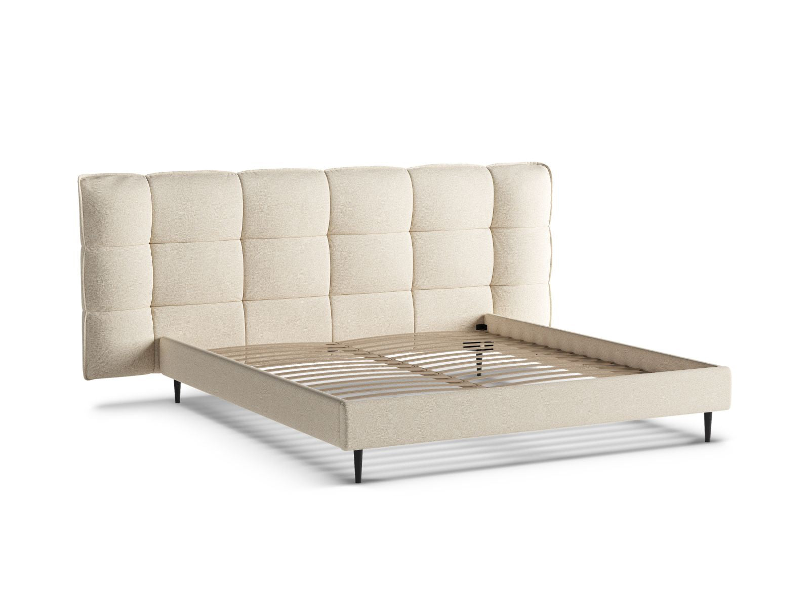 Elegantes Eric Bett mit 200 cm Breite, ausgestattet mit praktischem Stauraum und einem ansprechenden Kopfteil für ein modernes Schlafzimmer.