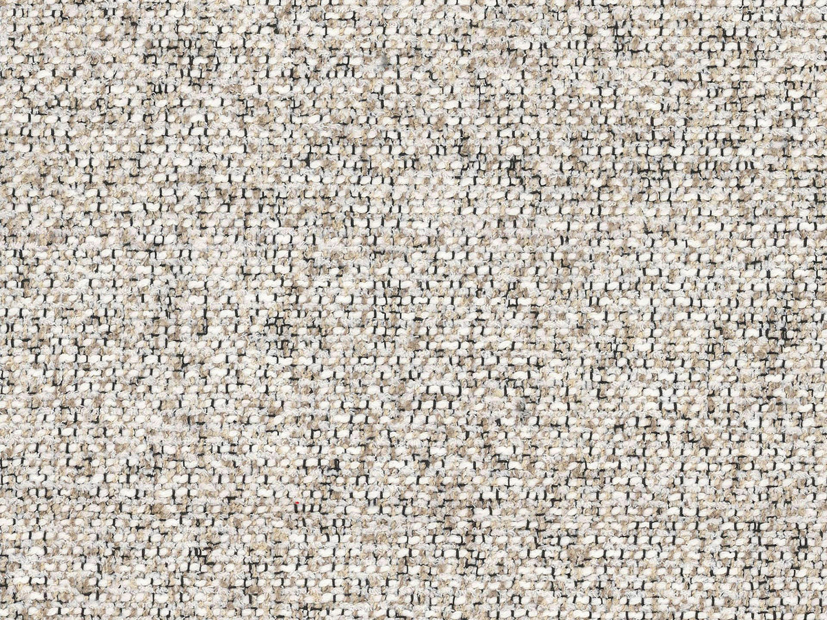 Stauraumbett Eric von Micadoni mit gepolstertem Kopfteil in Sand-Casino, schwarzen Metallbeinen und Möbelplatten-Rahmen, Ansicht des gesamten Bettgestells.