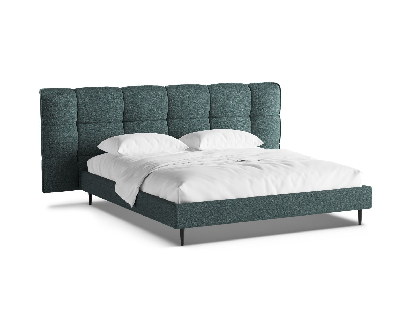 Stylisches Eric Bett mit 200 cm Breite, ausgestattet mit praktischem Stauraum und einem ansprechenden Kopfteil für zeitgemäße Schlafzimmer.