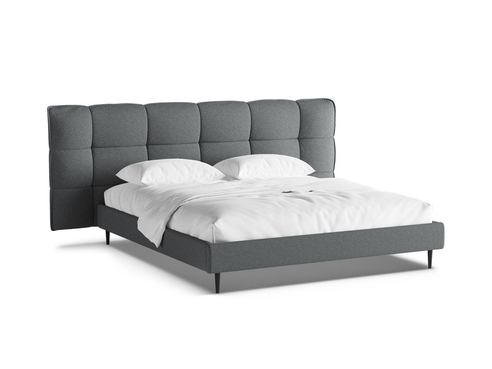 Stylisches Eric Bett in 200 cm Breite, ideal für Schlafzimmer, mit funktionalem Stauraum, robusten Füßen und elegantem Kopfteil.