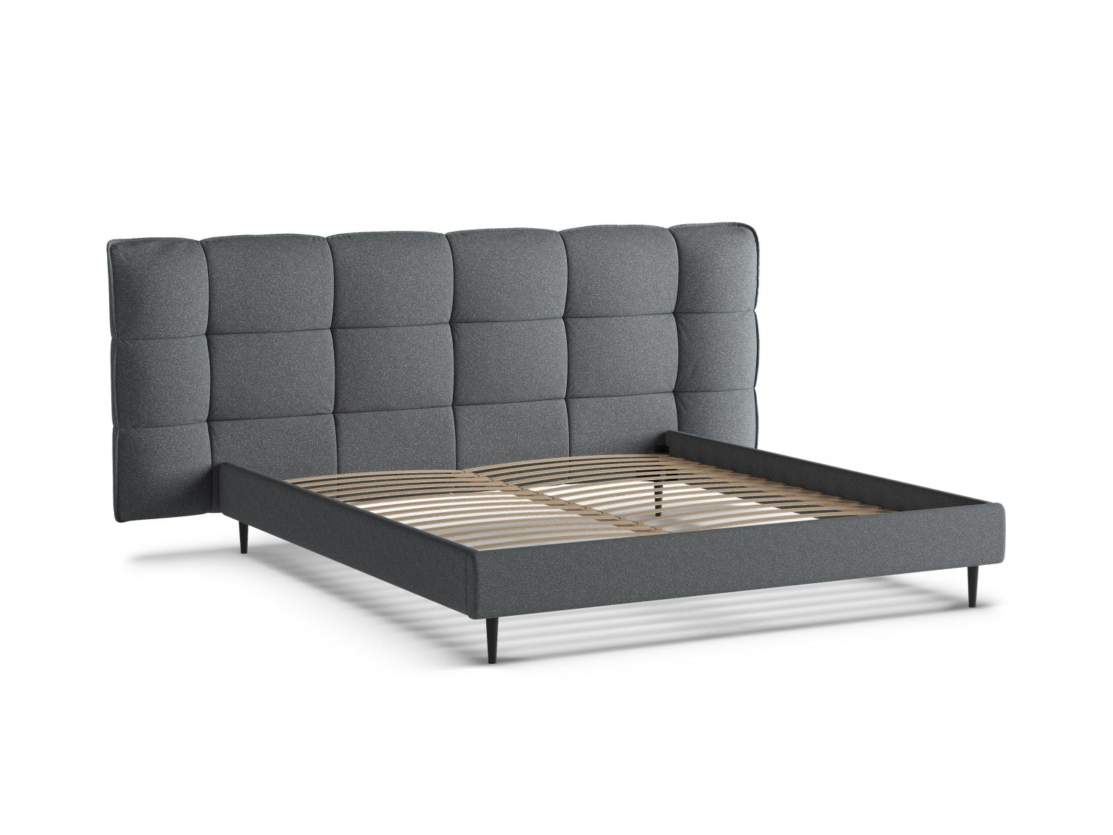 Modernes Eric Bett mit 200 cm, ausgestattet mit praktischem Stauraum und einem stilvollen Kopfteil für ein gemütliches Schlafzimmer.