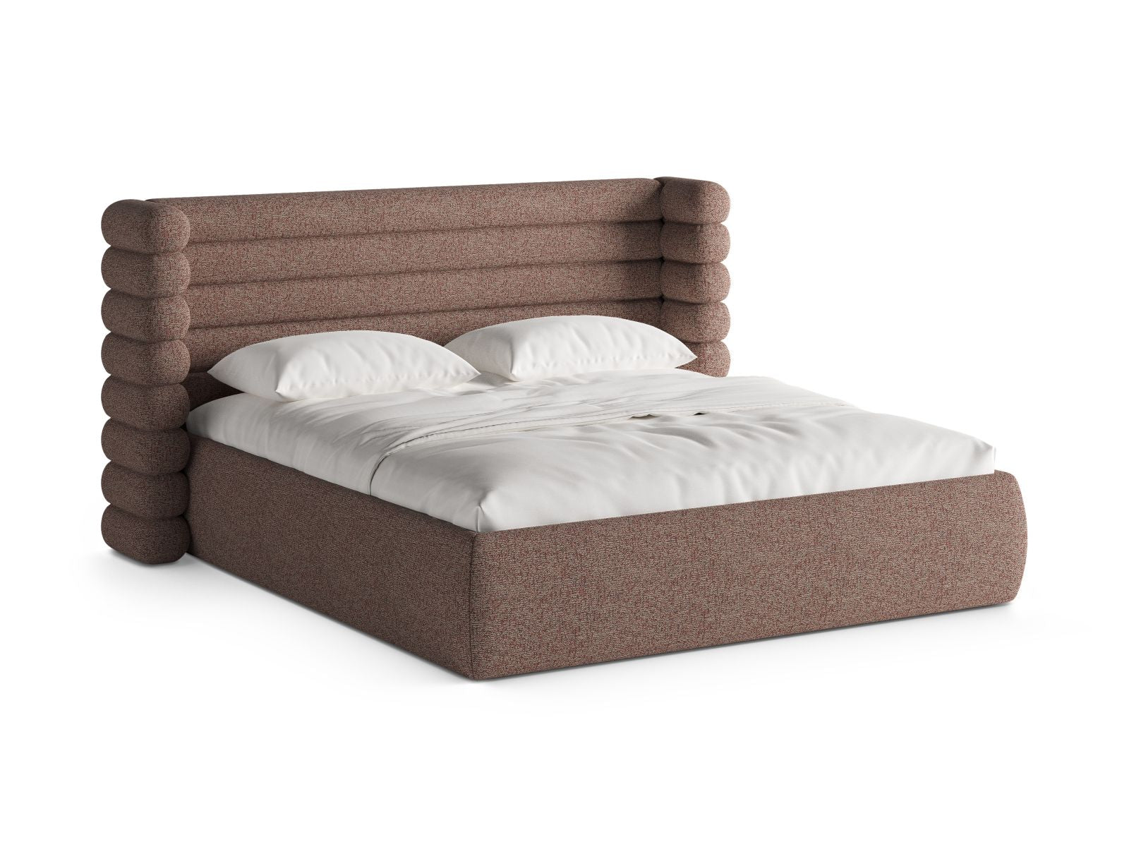 Mount Bett mit Stauraum mit Kopfteil 200cm in Pink Melange-Puente präsentiert im Onlineshop von KAQTU Design AG. Bett ist von Micadoni