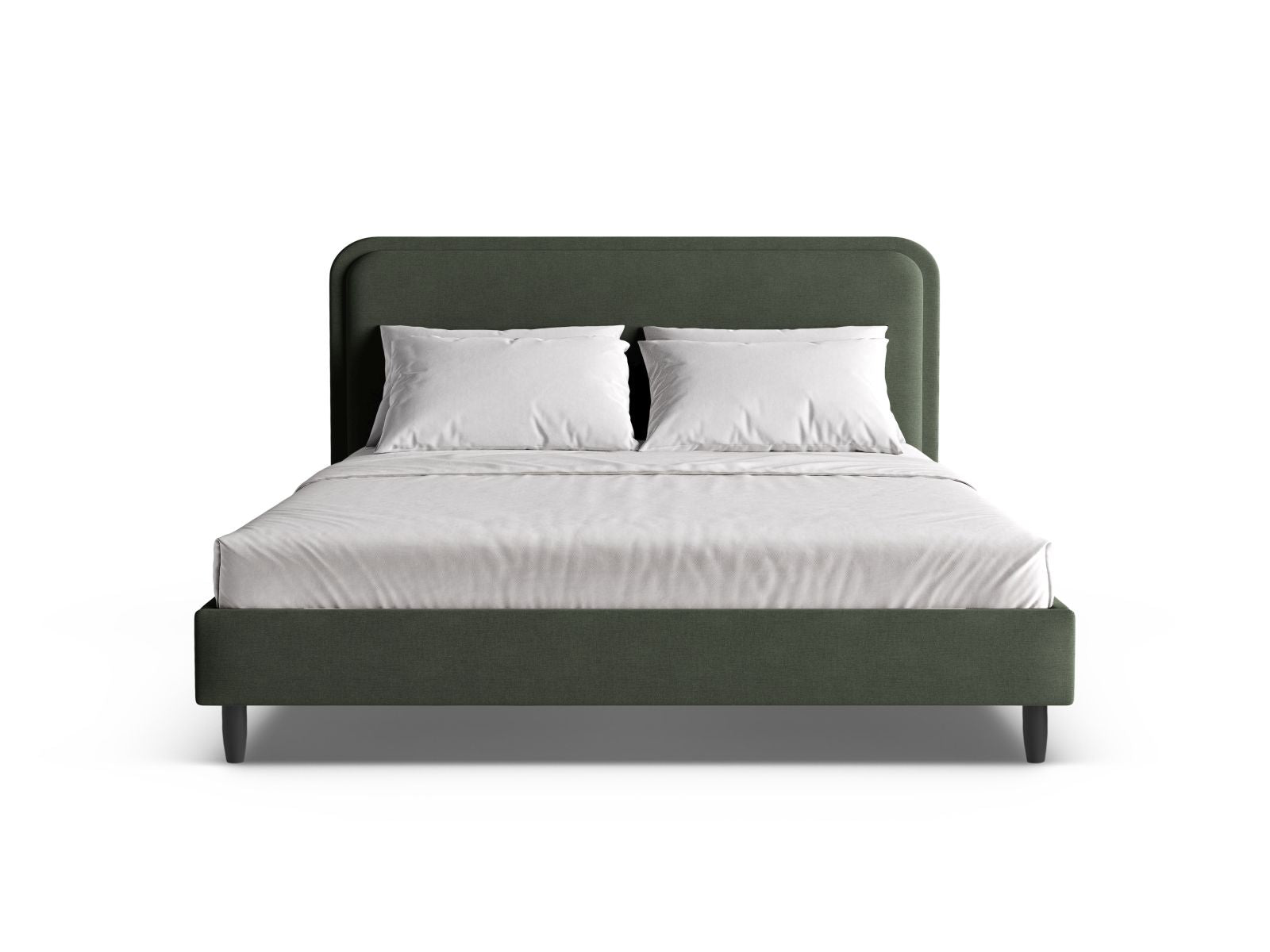 Elegantes Aveline Bett mit 200 cm Kopfteil in Moss Green-Wind, ideal für stilvolle Schlafzimmergestaltung.